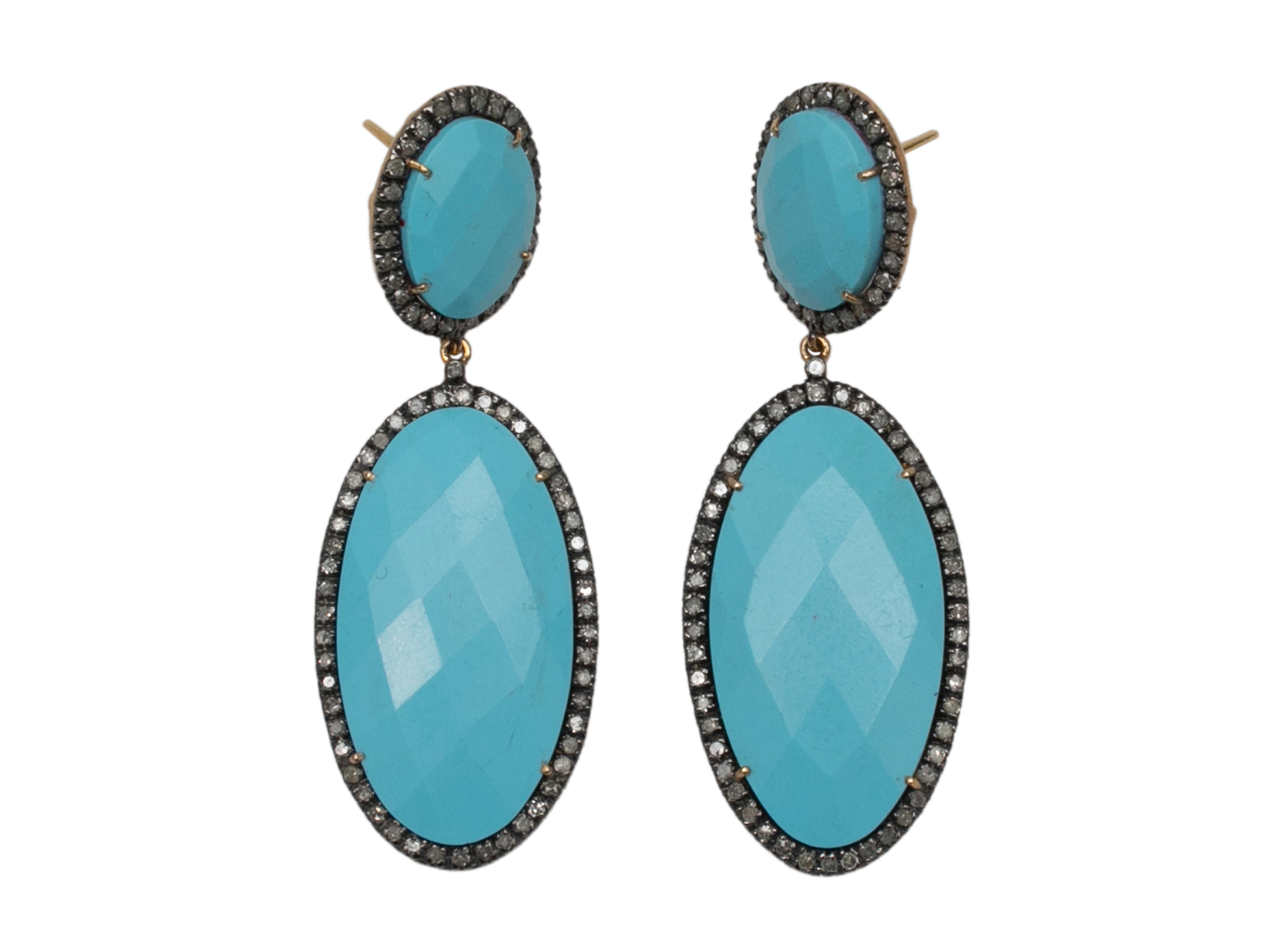 Faceted Turquoise Post Earrings