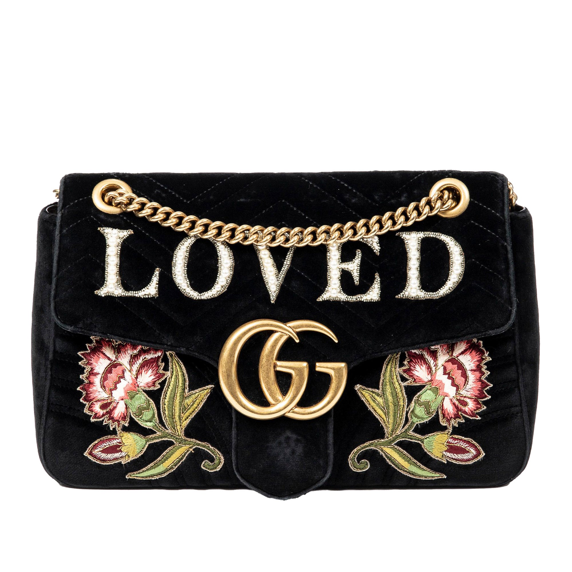 Black Gucci GG Marmont Velvet Crossbody – Designer Revival