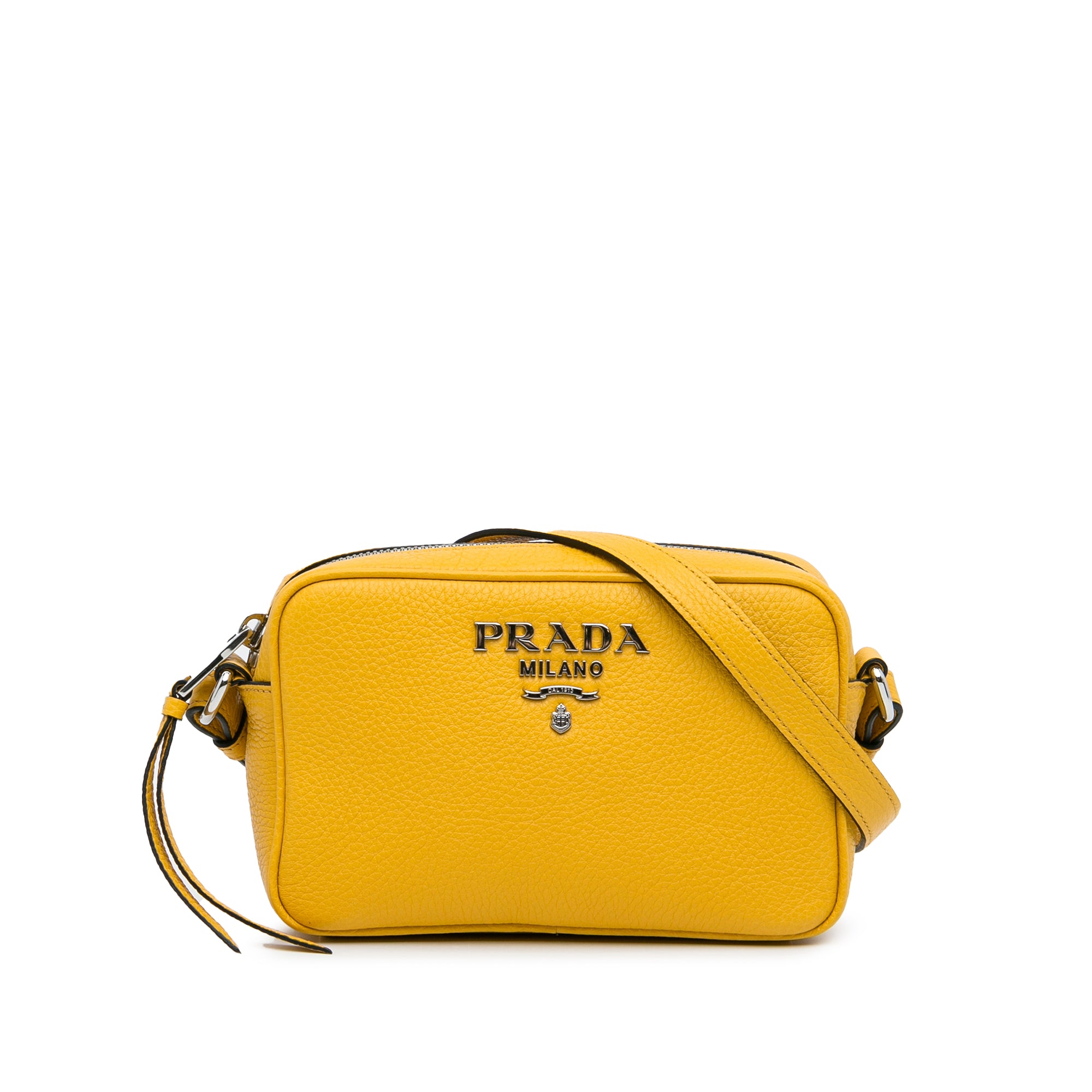 Prada Monochrome Saffiano Leather Bag In Yellow