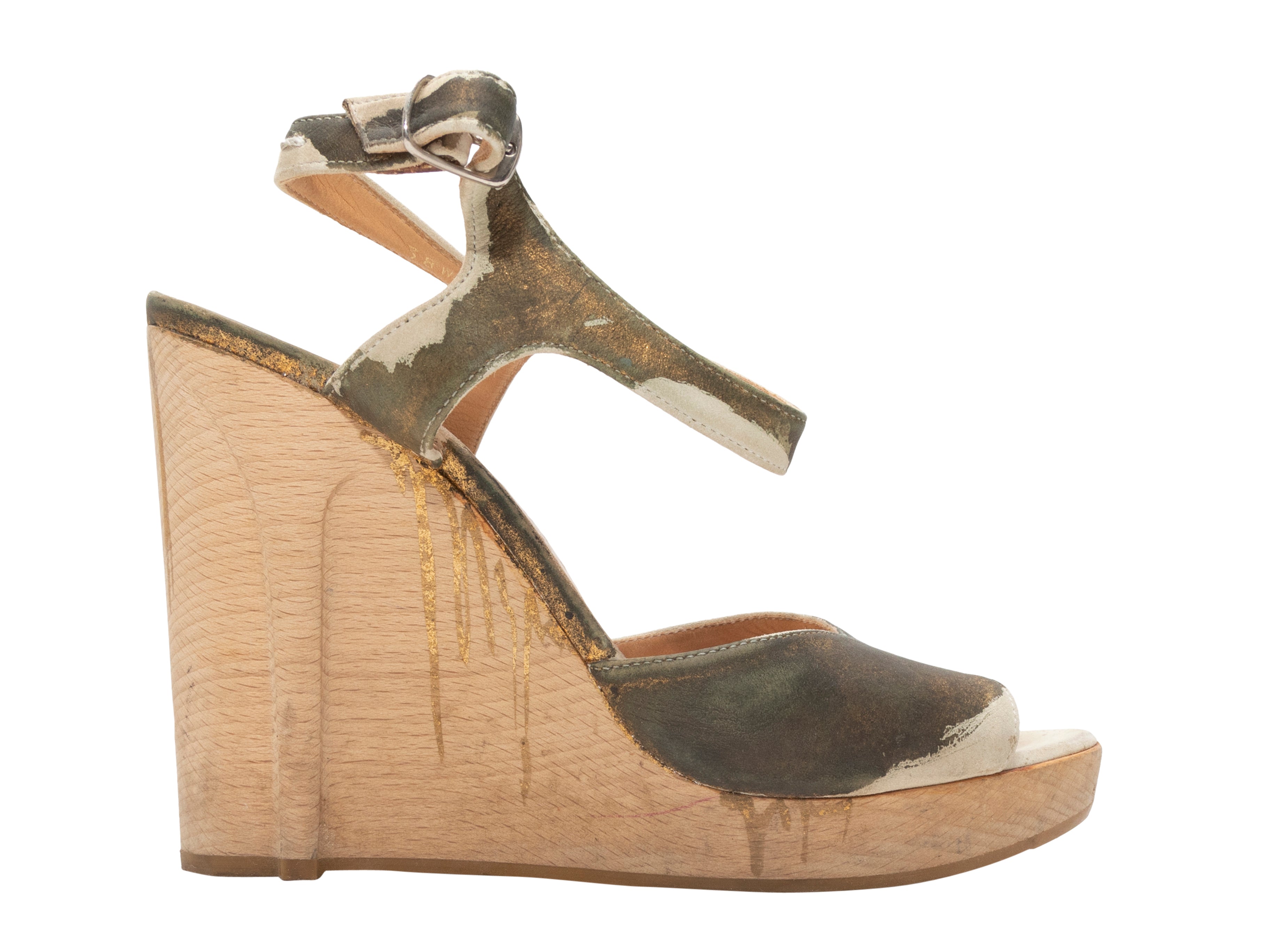 Louis Vuitton Womens Platform & Wedge Sandals, Beige, 37.5