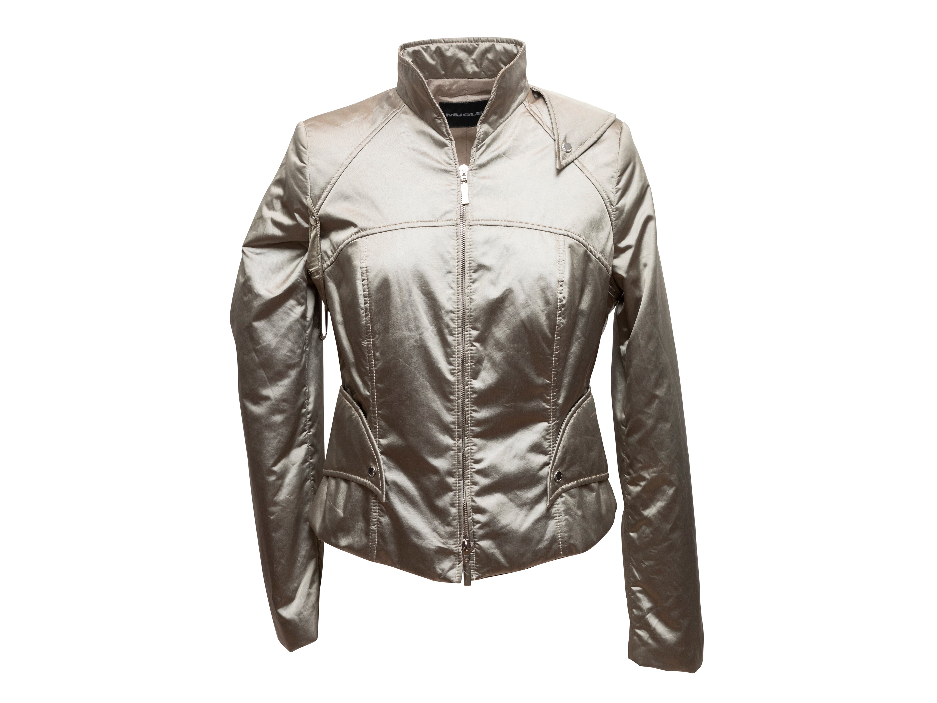 Louis Vuitton - Authenticated Leather Jacket - Polyester Beige for Women, Never Worn