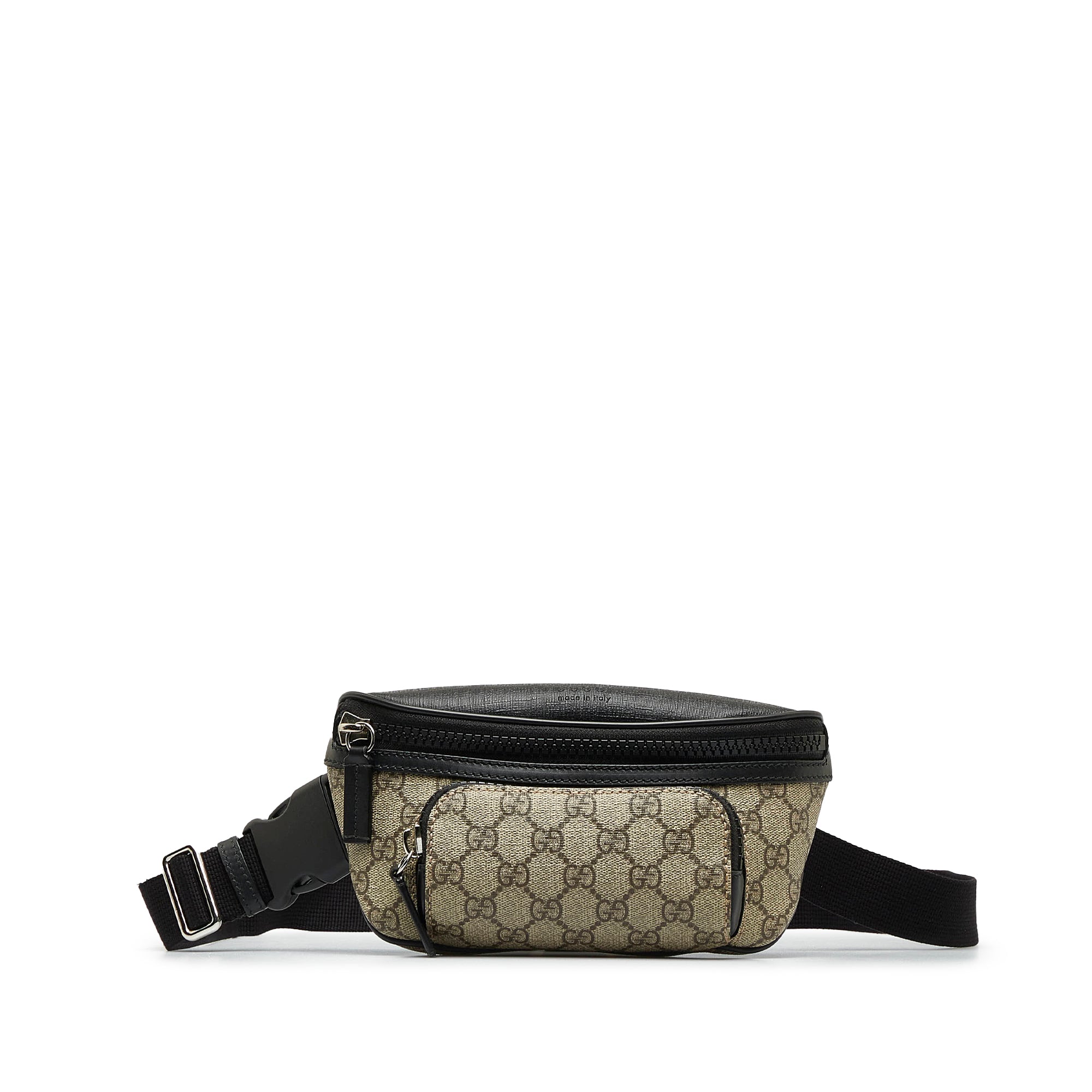 Jumbo GG Marmont Leather Trim Canvas Belt in Brown - Gucci