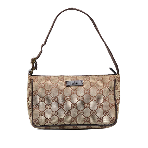 Pre-owned Gucci Gg Canvas Boat Bag In Neutrals