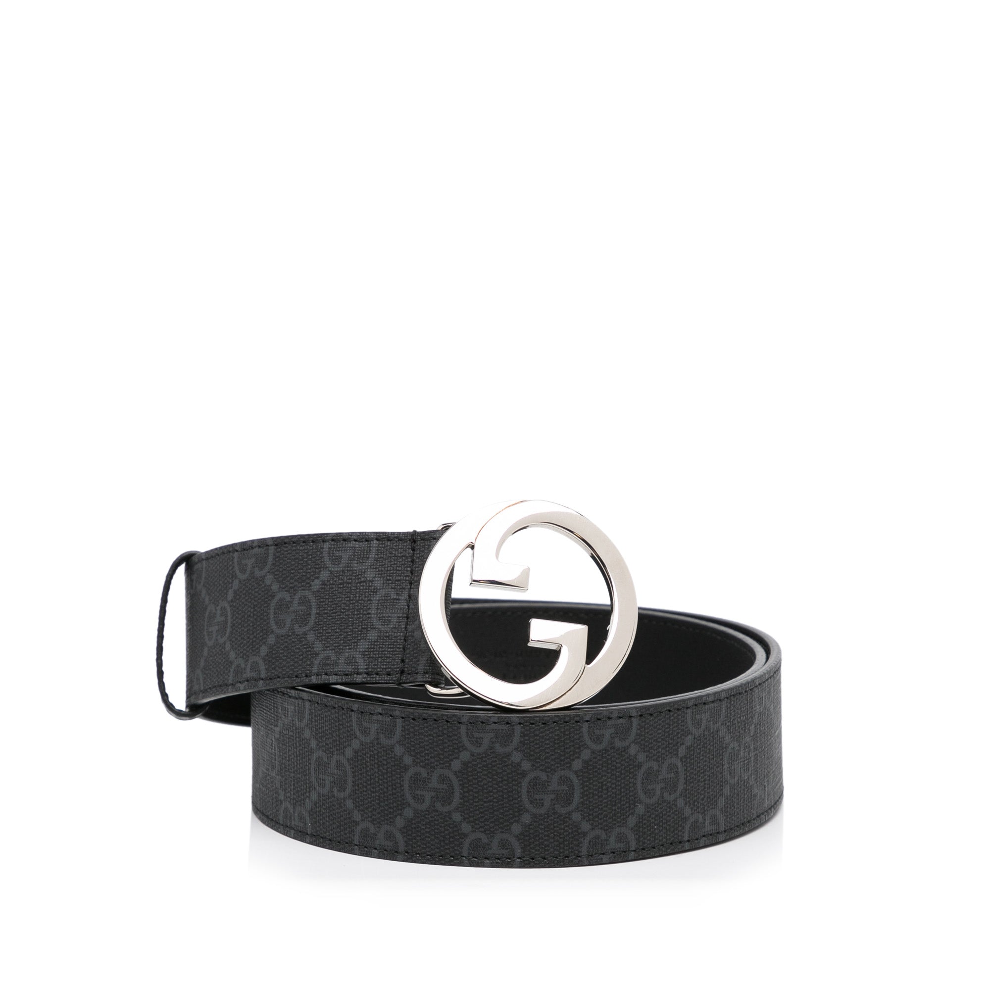 GG Supreme belt with G buckle in Black GG Canvas