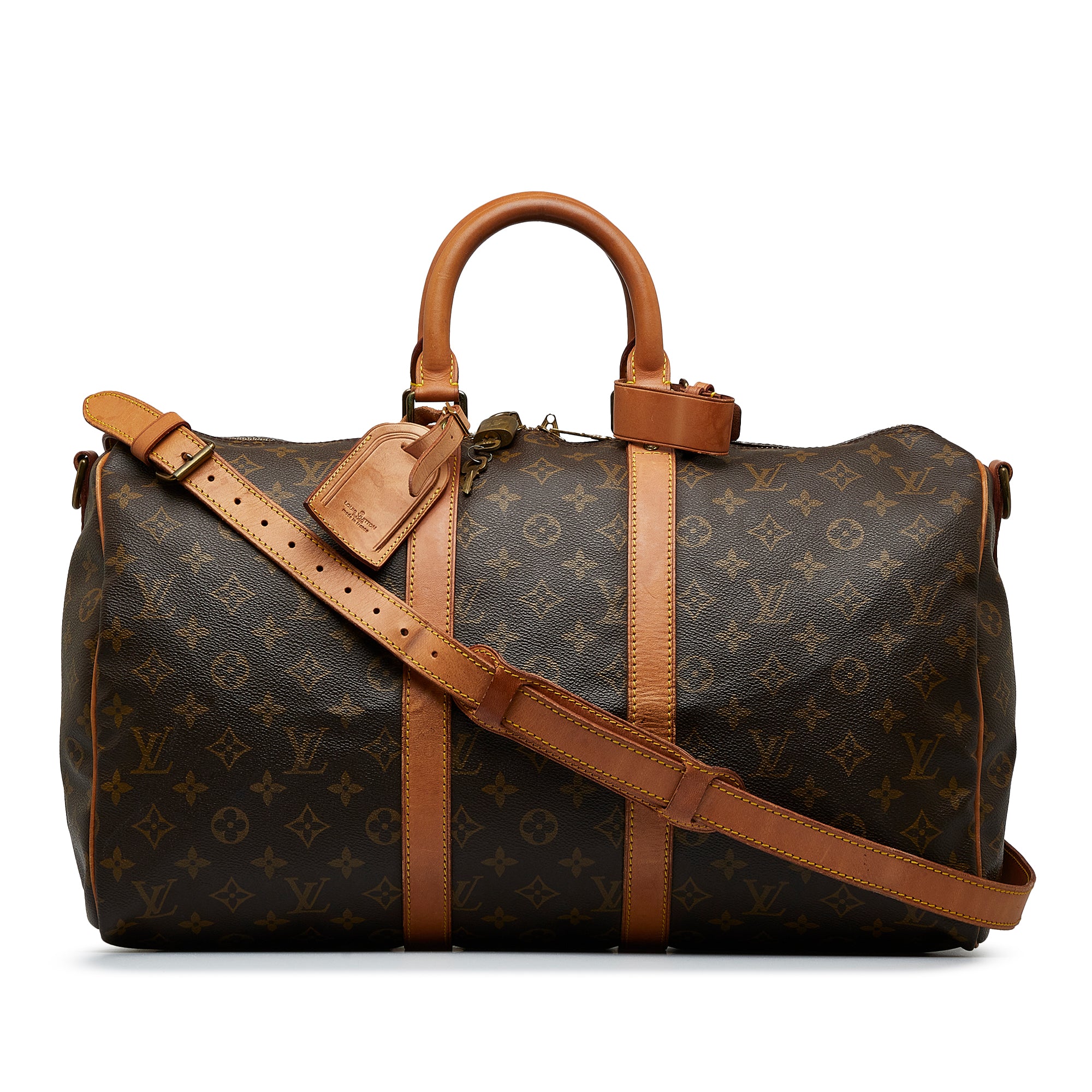 Louis Vuitton Brown Canvas Monogram Keepall 45 Travel Bag Louis