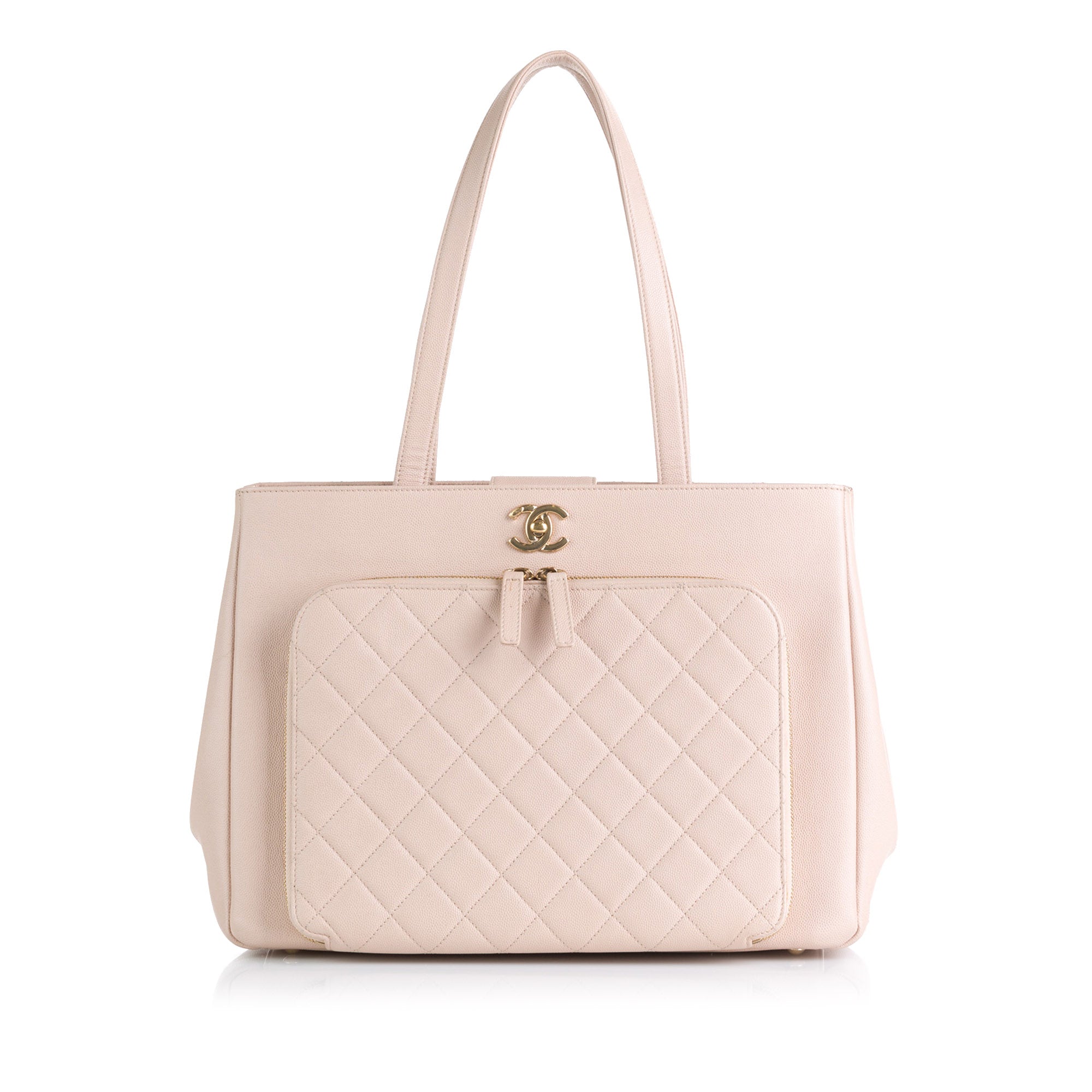 Authentic Chanel Business Affinity Bag in Beige Color