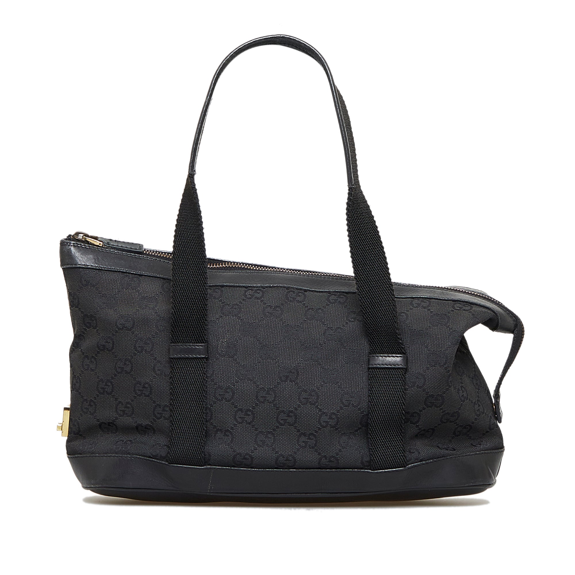 Black Mini GG-canvas and leather tote bag, Gucci