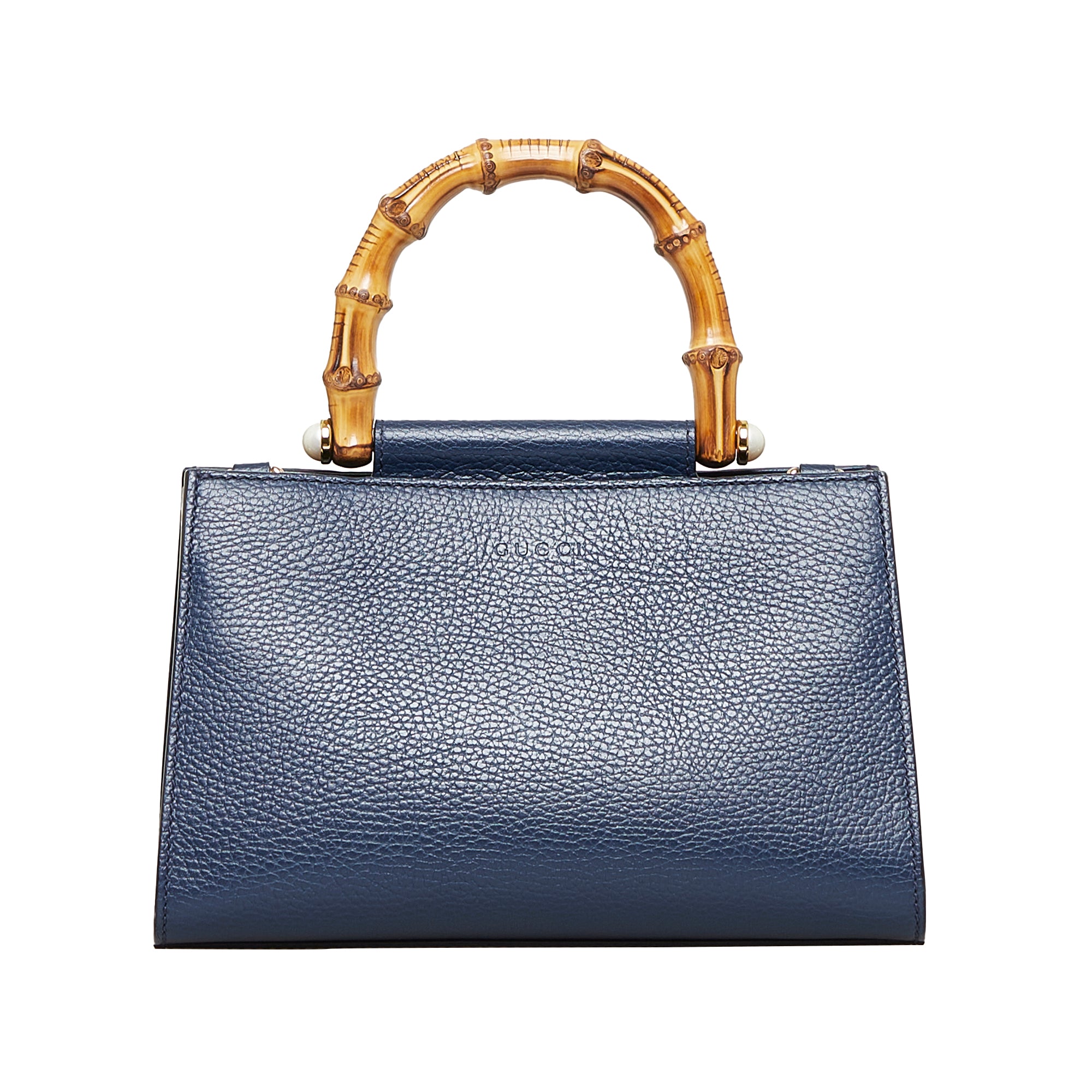 Gucci Pre-owned bamboo-handle Tote Bag - Blue