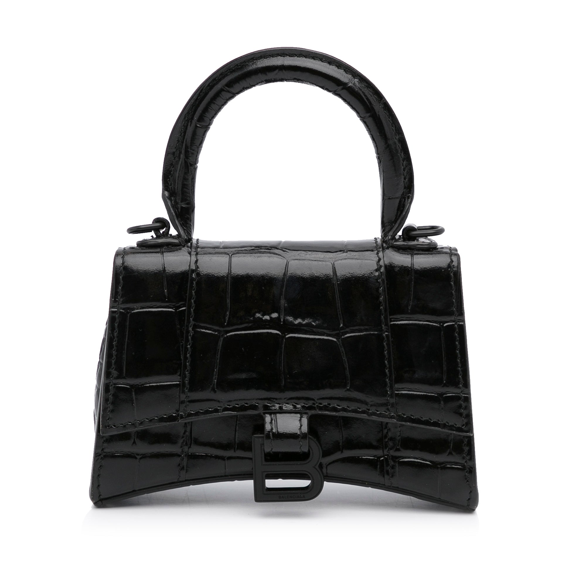 Mansur Gavriel Mini Bucket Bag In Black Croc Embossed Leather