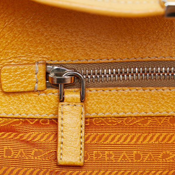 Yellow Prada Canapa Stampata Shoulder Bag