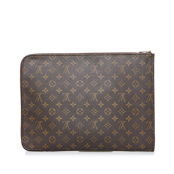Louis Vuitton Brown Monogram Laptop Documents Portfolio Handbag