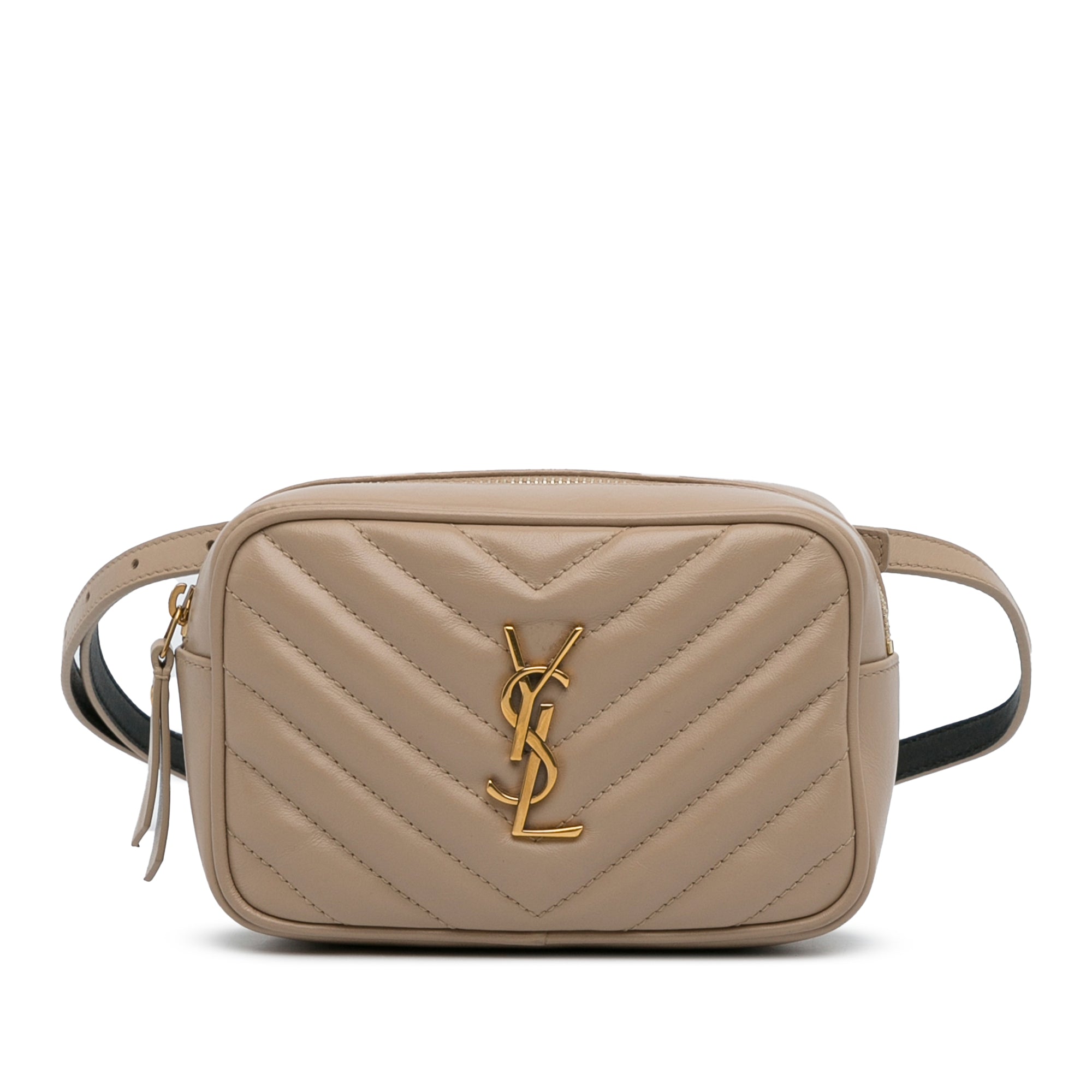 Brown Saint Laurent Monogram Matelasse Lou Belt Bag – Designer Revival