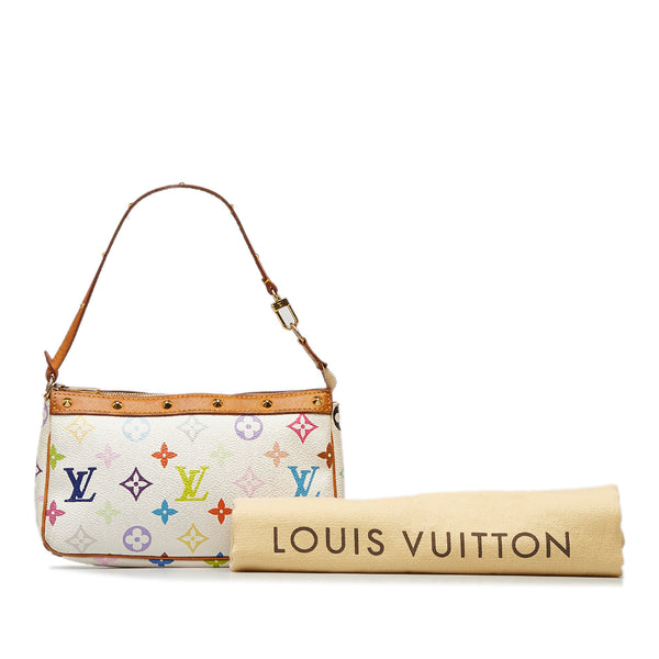 Louis Vuitton White Multicolor Monogram Canvas Pochette Accessoires