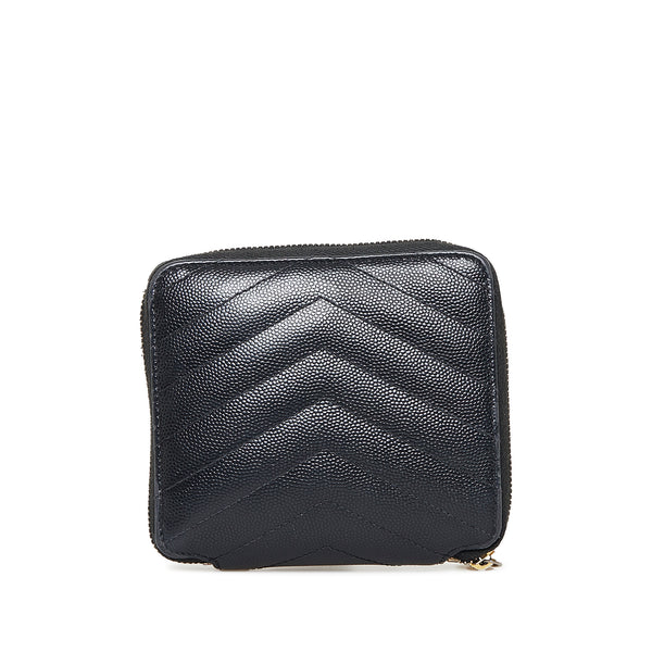 Monogram Compact Leather Wallet in Black - Saint Laurent