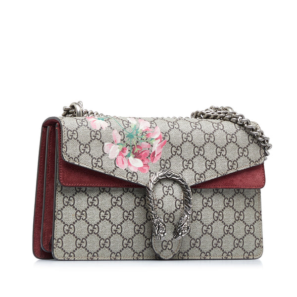 Gucci GG Supreme Guccissima Pink Blooms Print Floral Leather