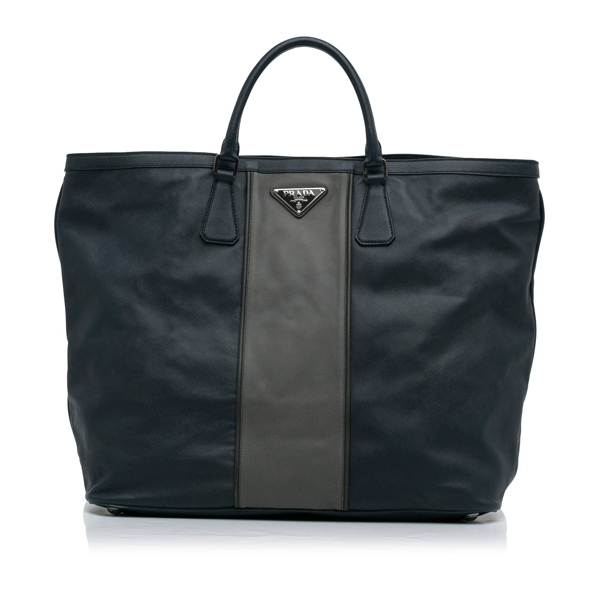 Prada Saffiano Lux Tote Bag Handbag Black