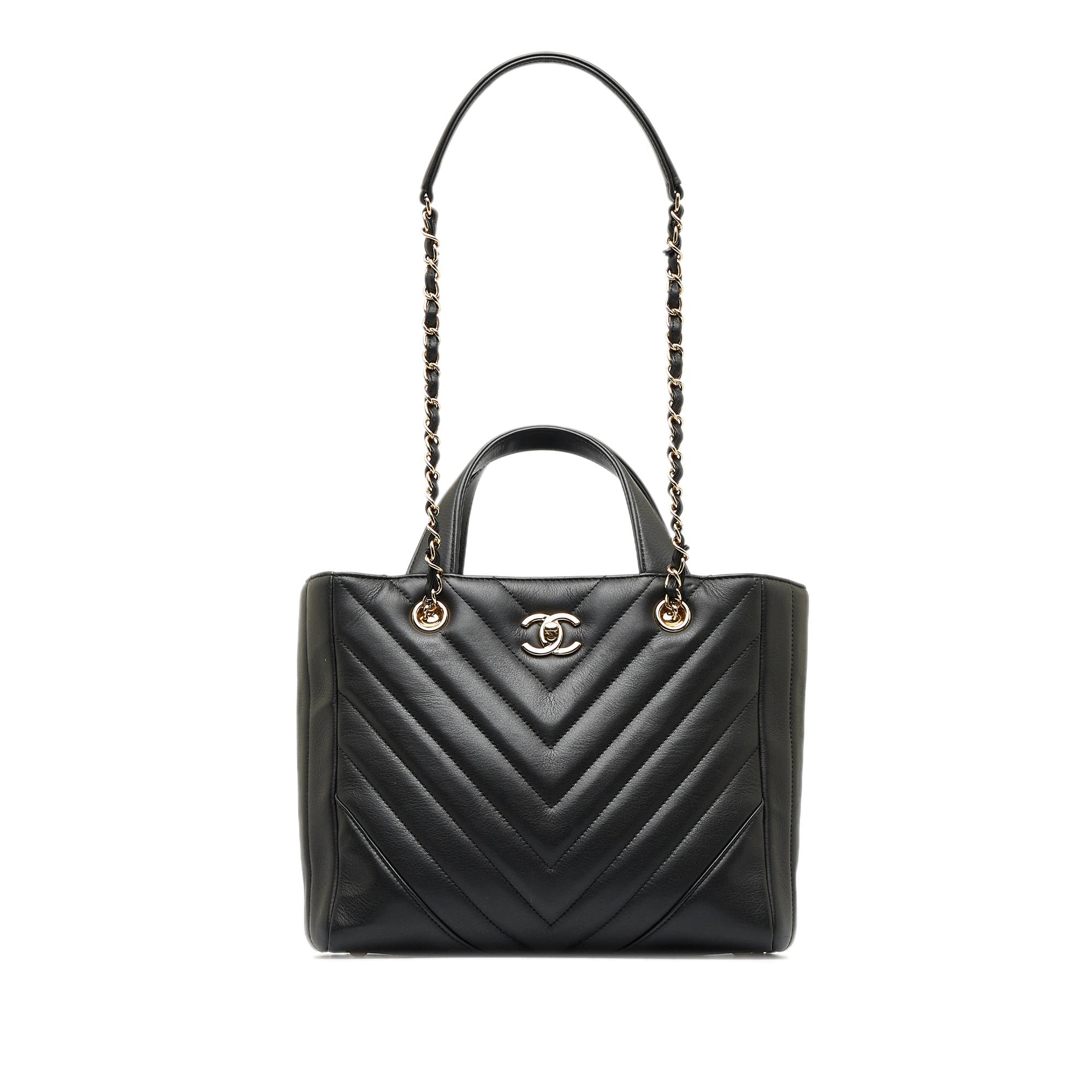 Black Chanel CC Chevron Flap Satchel – Designer Revival