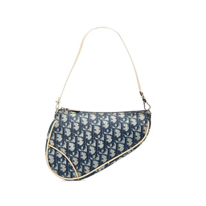 Blue Dior Denim Saddle Pochette Baguette