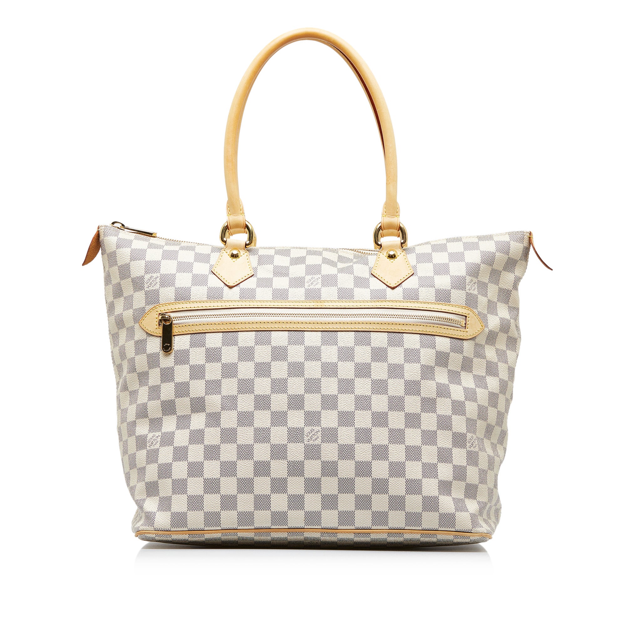 LOUIS VUITTON Authentic Women's Damier Azur Saleya PM Hand Bag Tote Bag  White