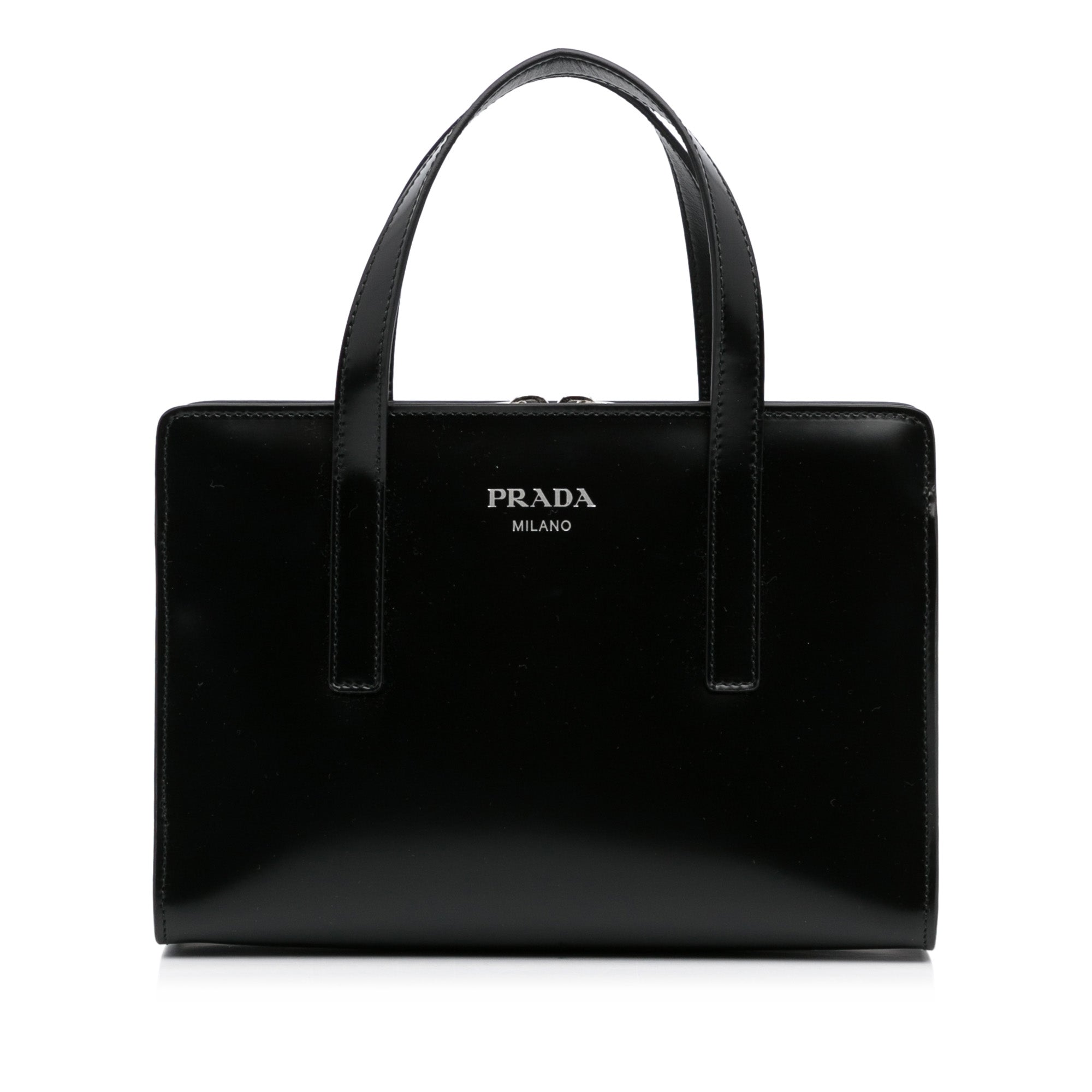 Saffiano patent leather crossbody bag Prada Black in Patent