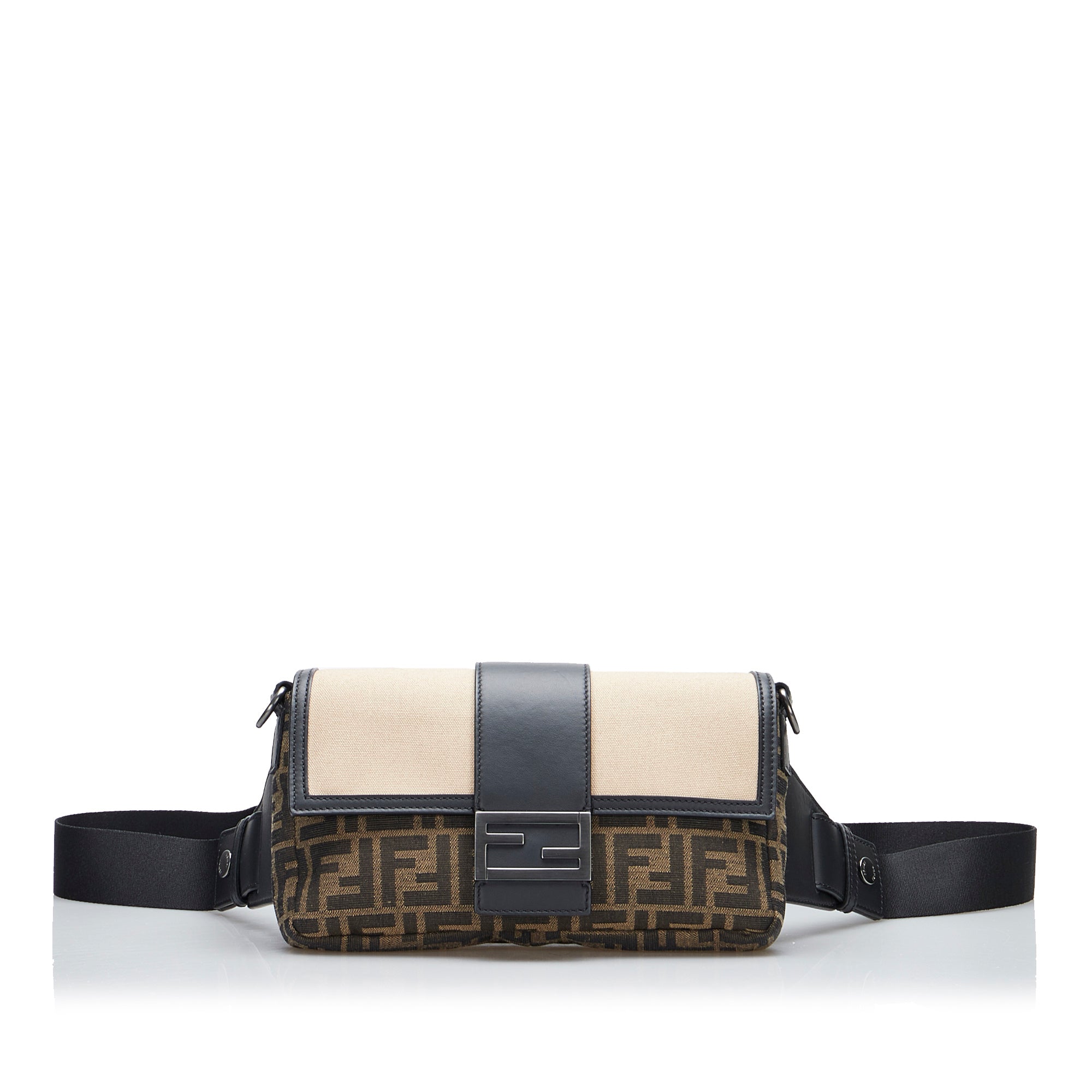 Fendi F is Fendi Convertible Belt Bag Leather with Zucca Embossed Detail  Brown 2172352