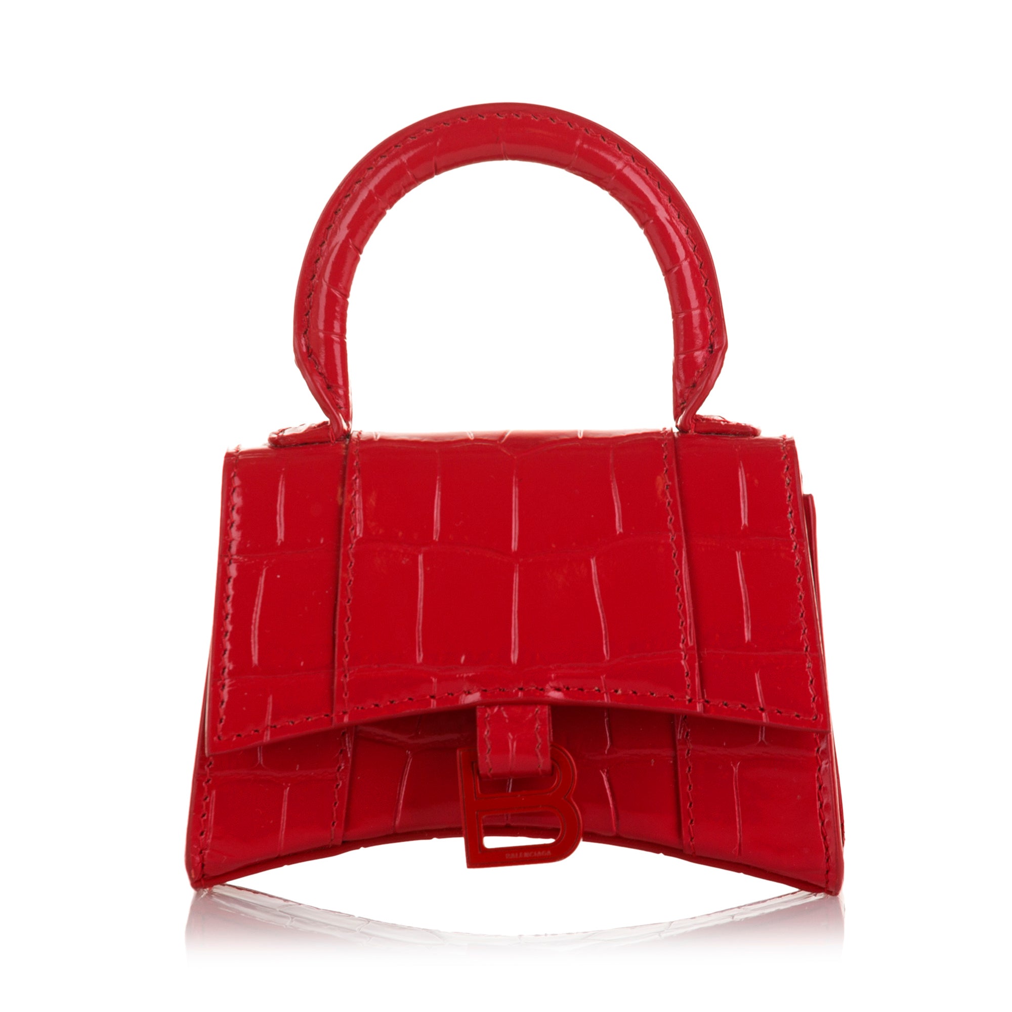Balenciaga Hourglass Leather Bag in Red