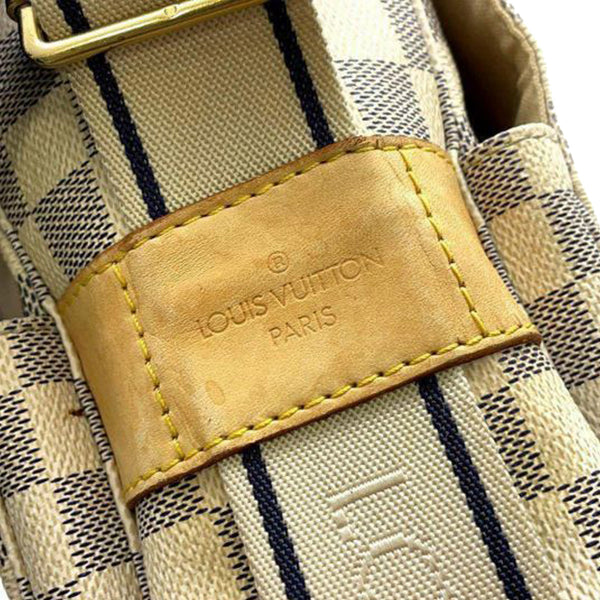 Louis Vuitton Naviglio White Damier Azur Canvas Messenger Bag at
