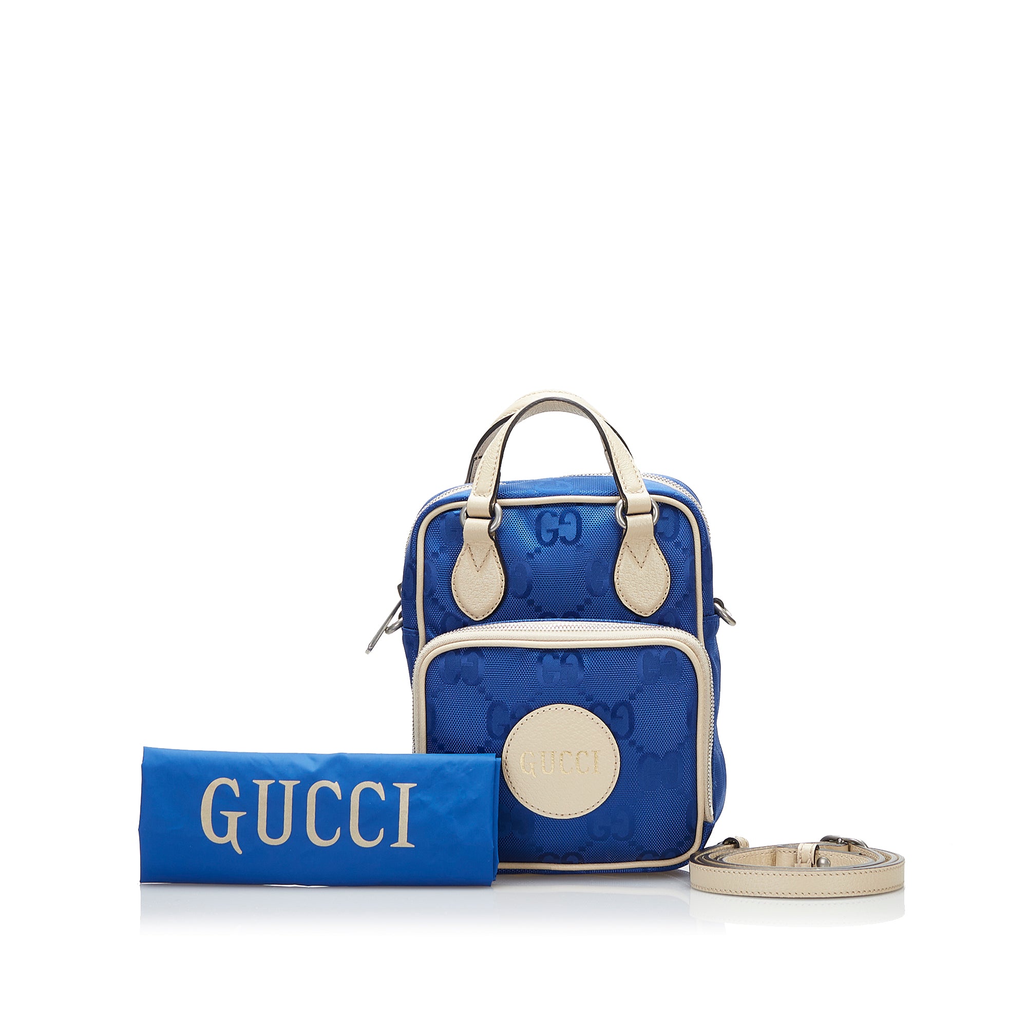 GUCCI GG Nylon & Leather Crossbody Shoulder Bag