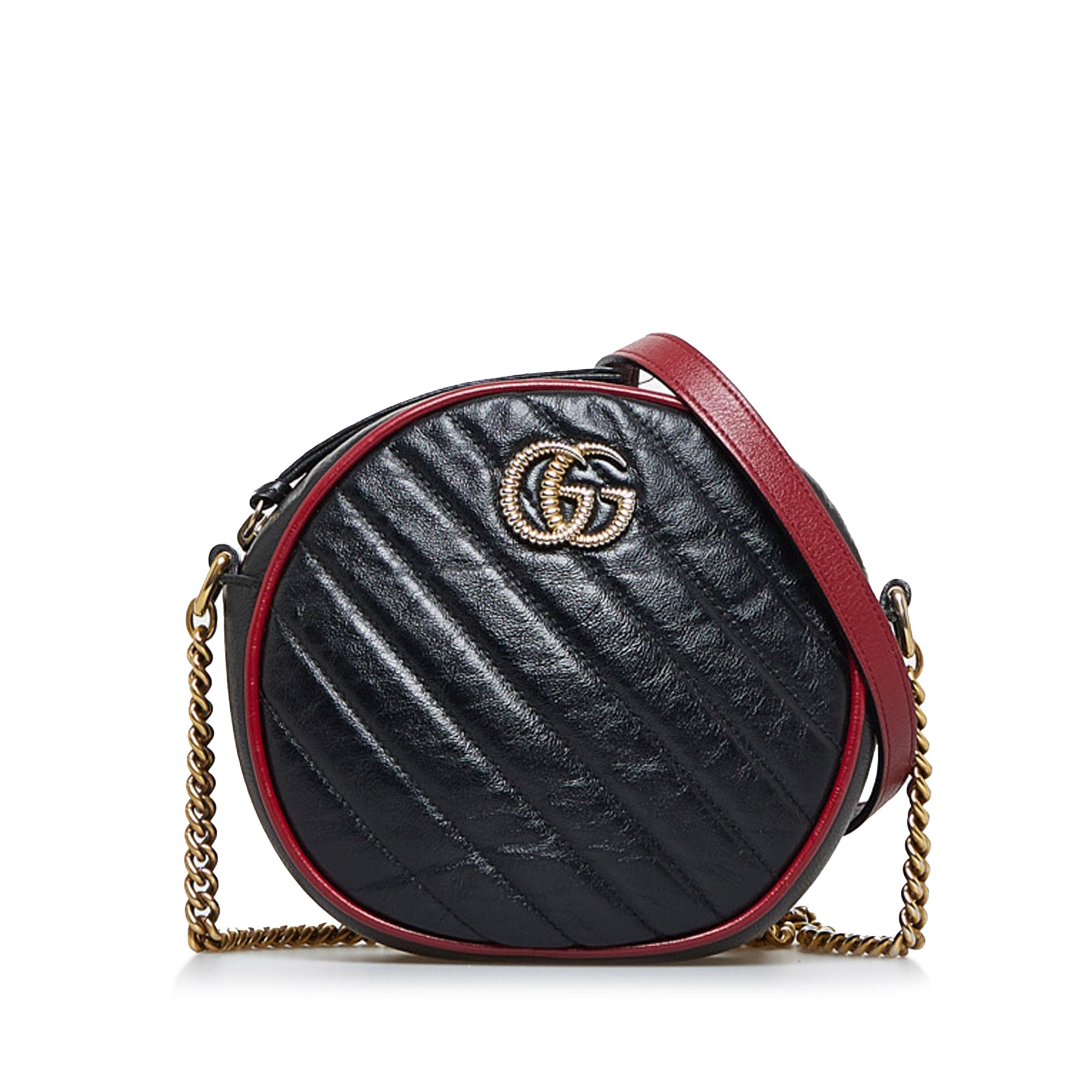 støj folder Kollisionskursus Black Gucci Round GG Marmont Crossbody Bag – Designer Revival