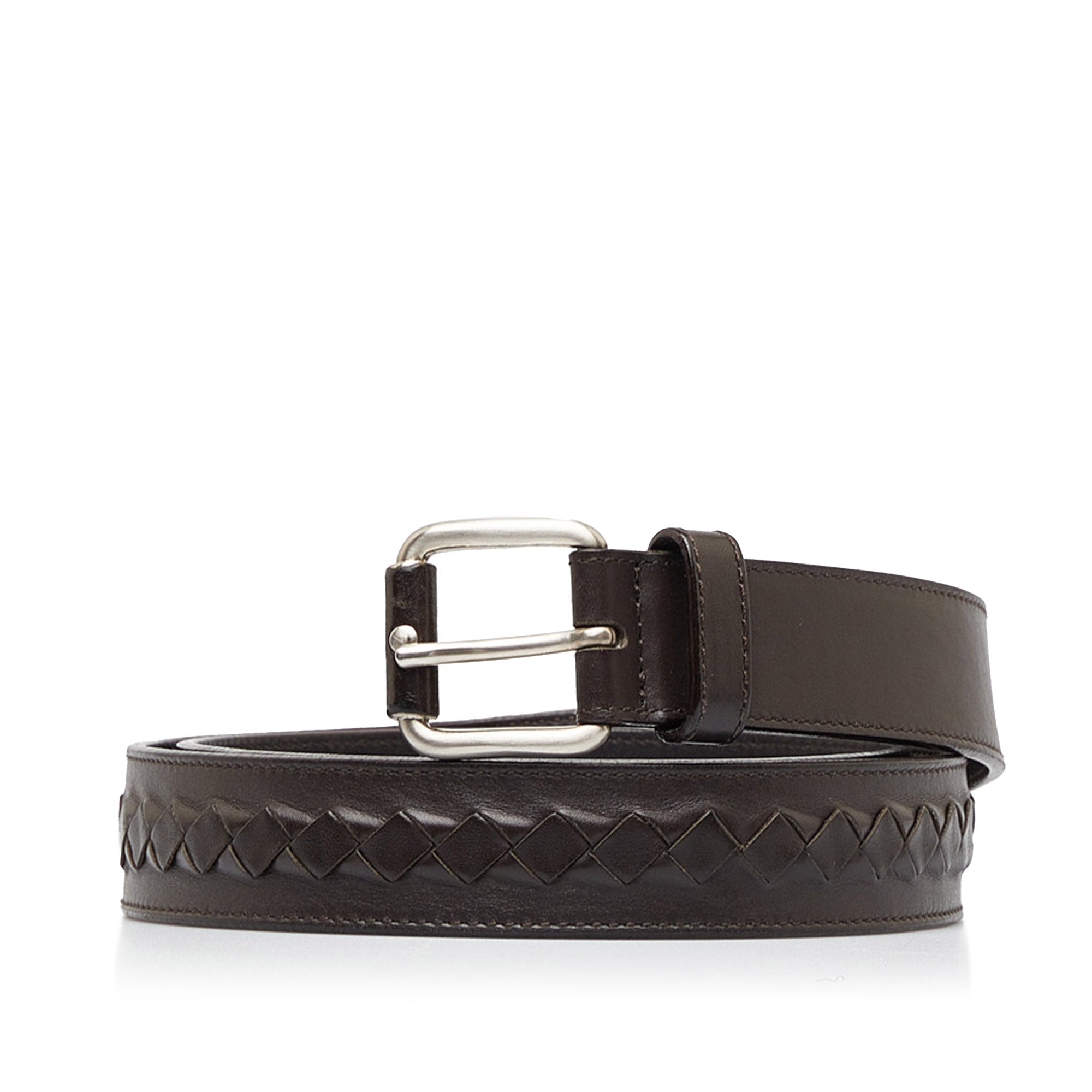 Bottega Veneta Intrecciato Weave Wide Waist Belt - Brown Belts