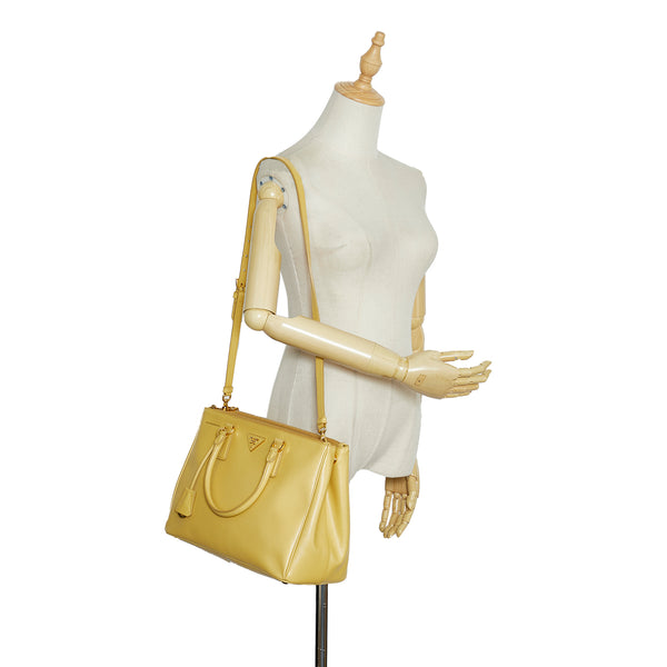 Prada Galleria Small Saffiano Double-zip Tote Bag in Yellow