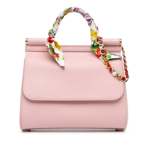 Sicily Mini Patent Leather Crossbody Bag in Pink - Dolce Gabbana Kids
