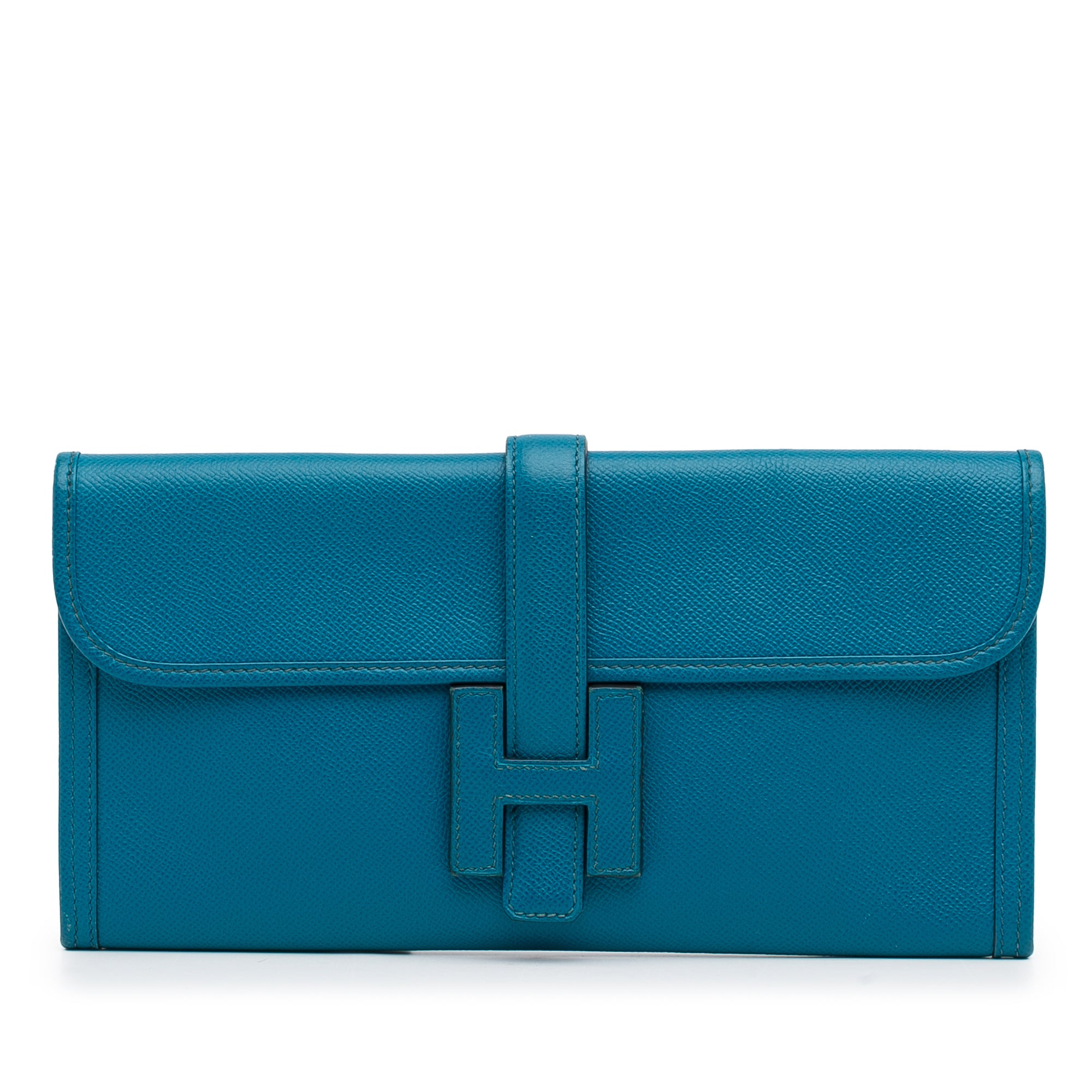 Hermès // 2006 Bleu Paon Jige Elan 29 Clutch – VSP Consignment