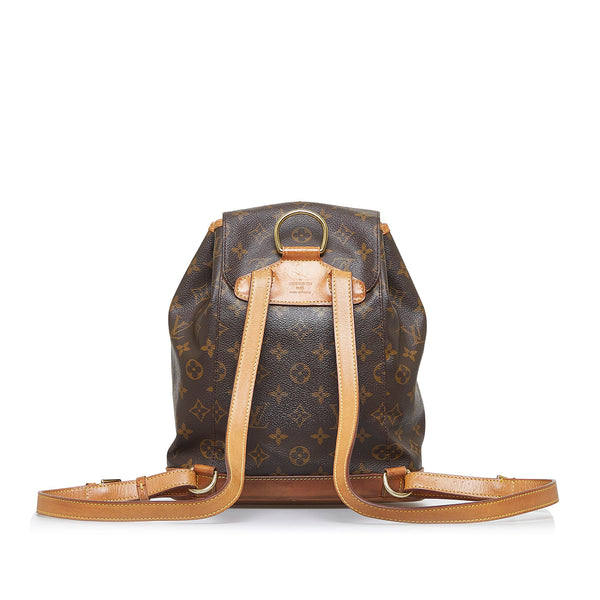 Montsouris vintage leather backpack Louis Vuitton Brown in Leather