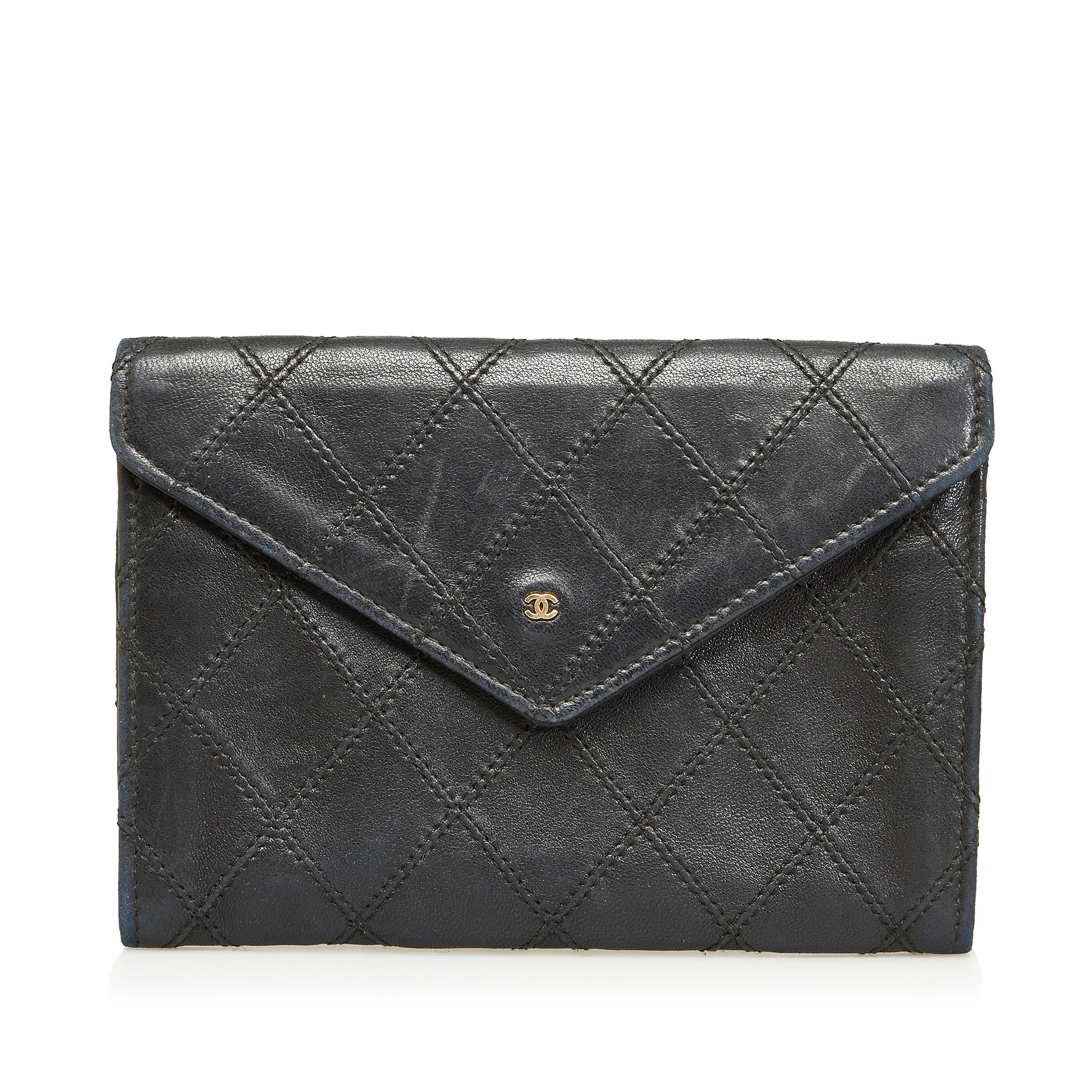 Chanel CC Quilted Lambskin Leather Wallet