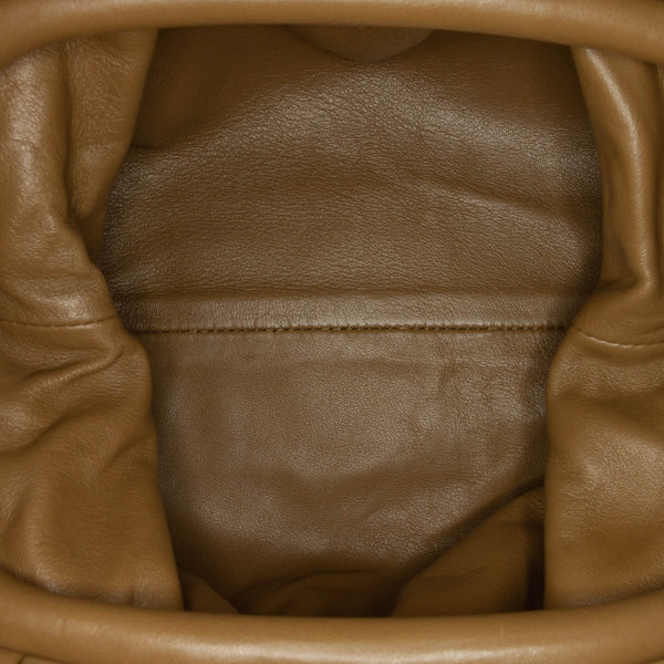 BOTTEGA VENETA Pre-Loved The Pouch Wrinkled Leather Clutch in Gold