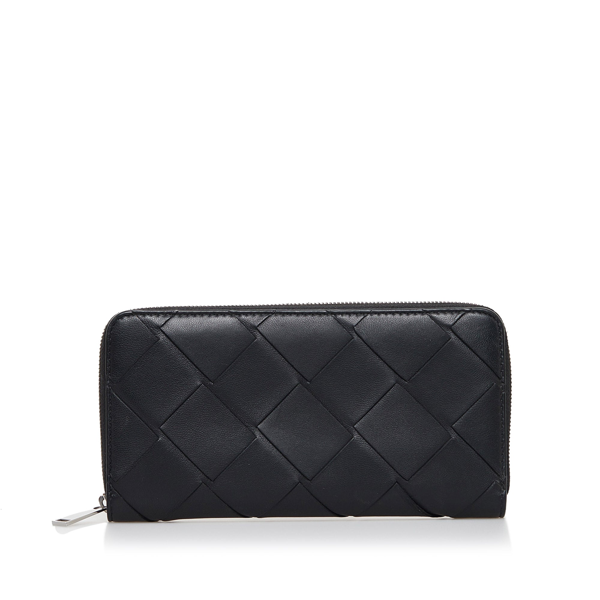 Bottega Veneta Intrecciato Wallet on Strap - Black - Woman - Lambskin