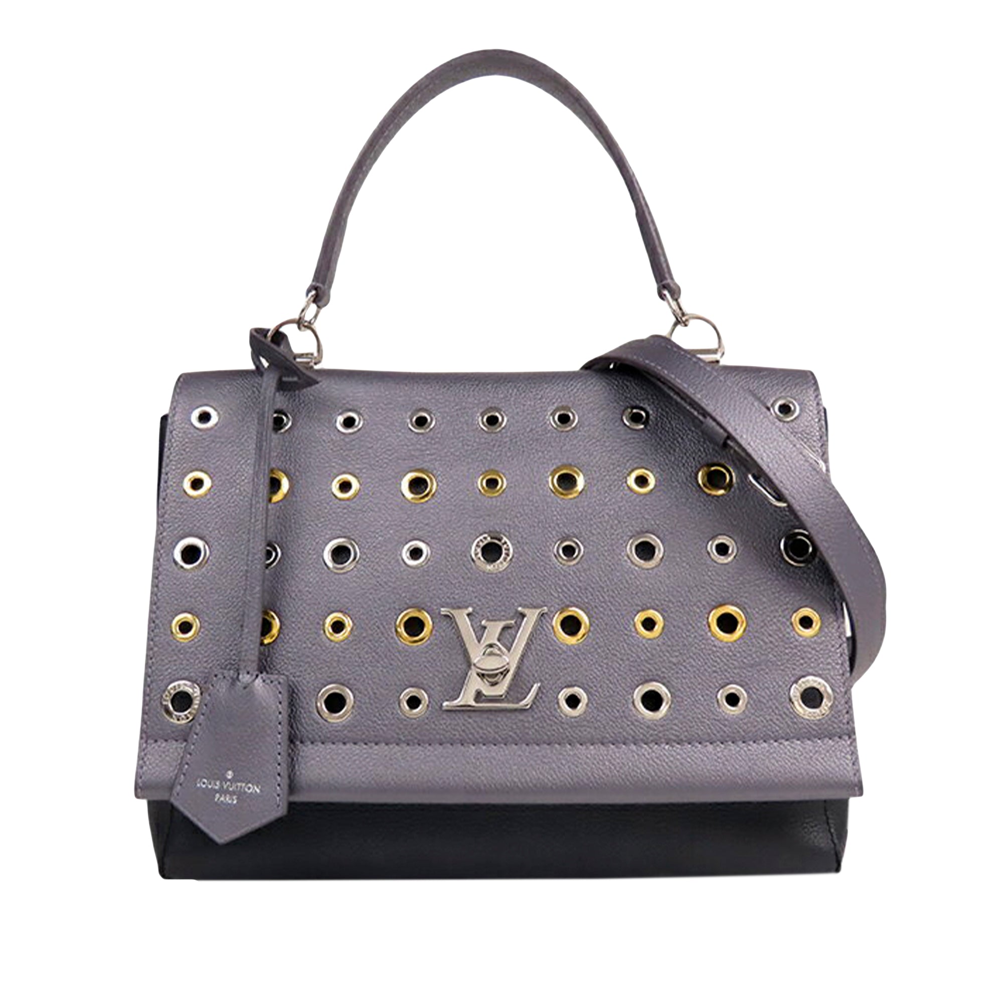 Louis Vuitton, Bags, Authenticlv Black Pebbled Leather Lockme Ii Bb Bag