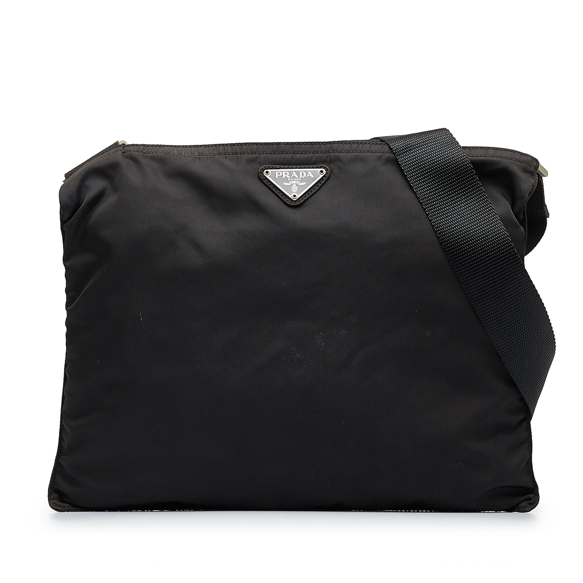 Prada Bandoliera Tessuto Crossbody Bag Black