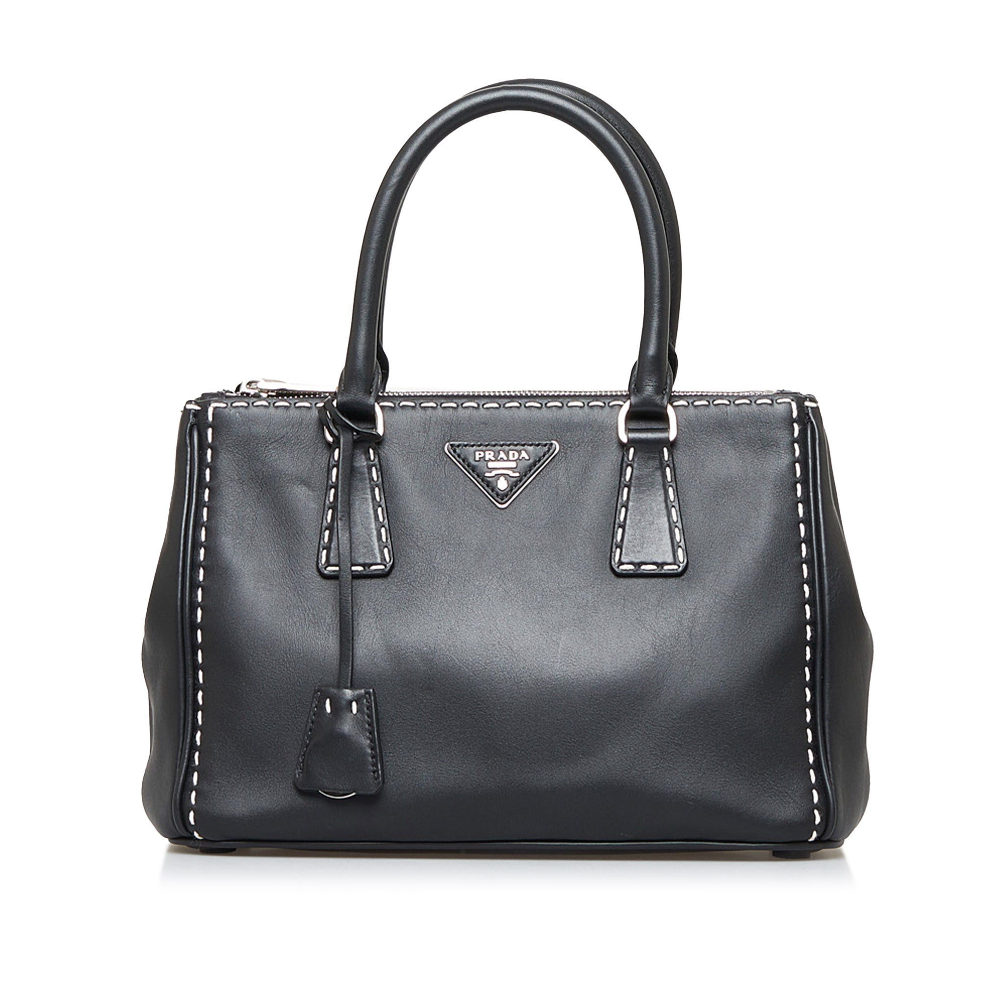 PRADA Galleria Medium Saffiano Leather Tote Bag Black-US