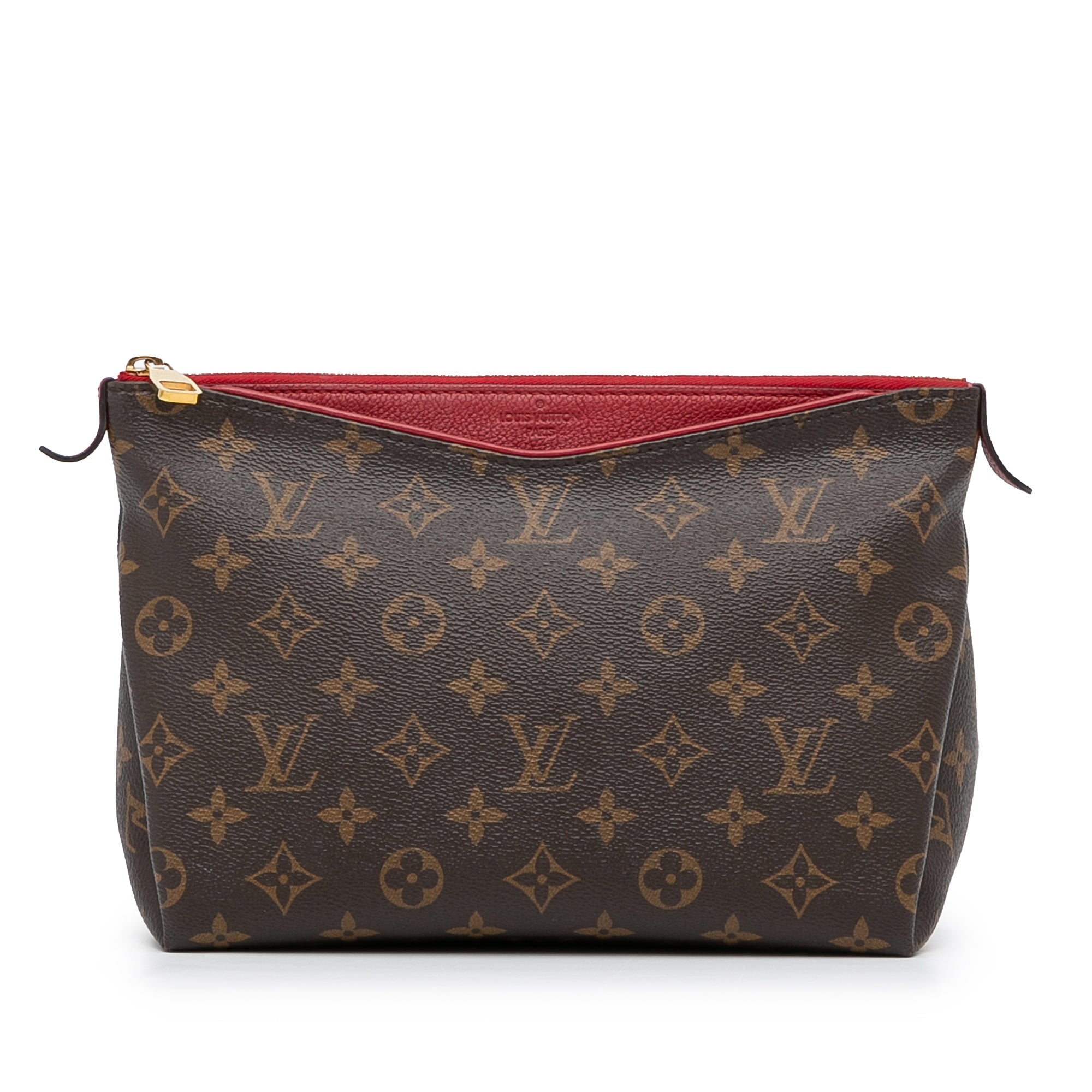 Preloved Louis Vuitton Monogram Canvas and Red Leather Pallas