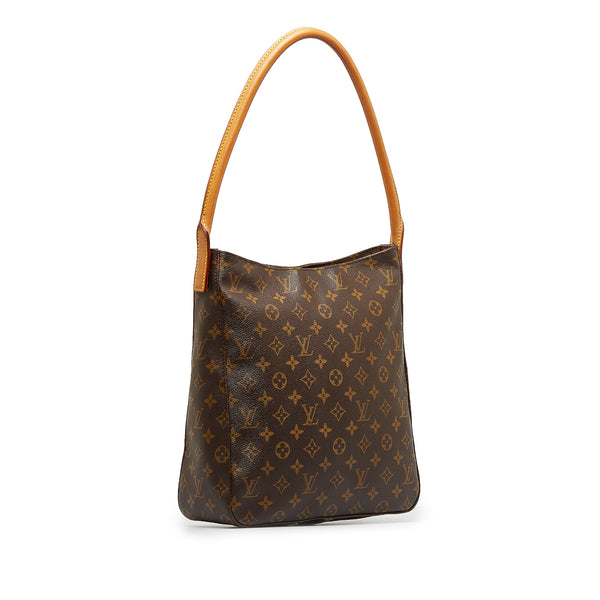 LOUIS VUITTON Looping GM Shoulder Bag Damier Ebene Leather Brown