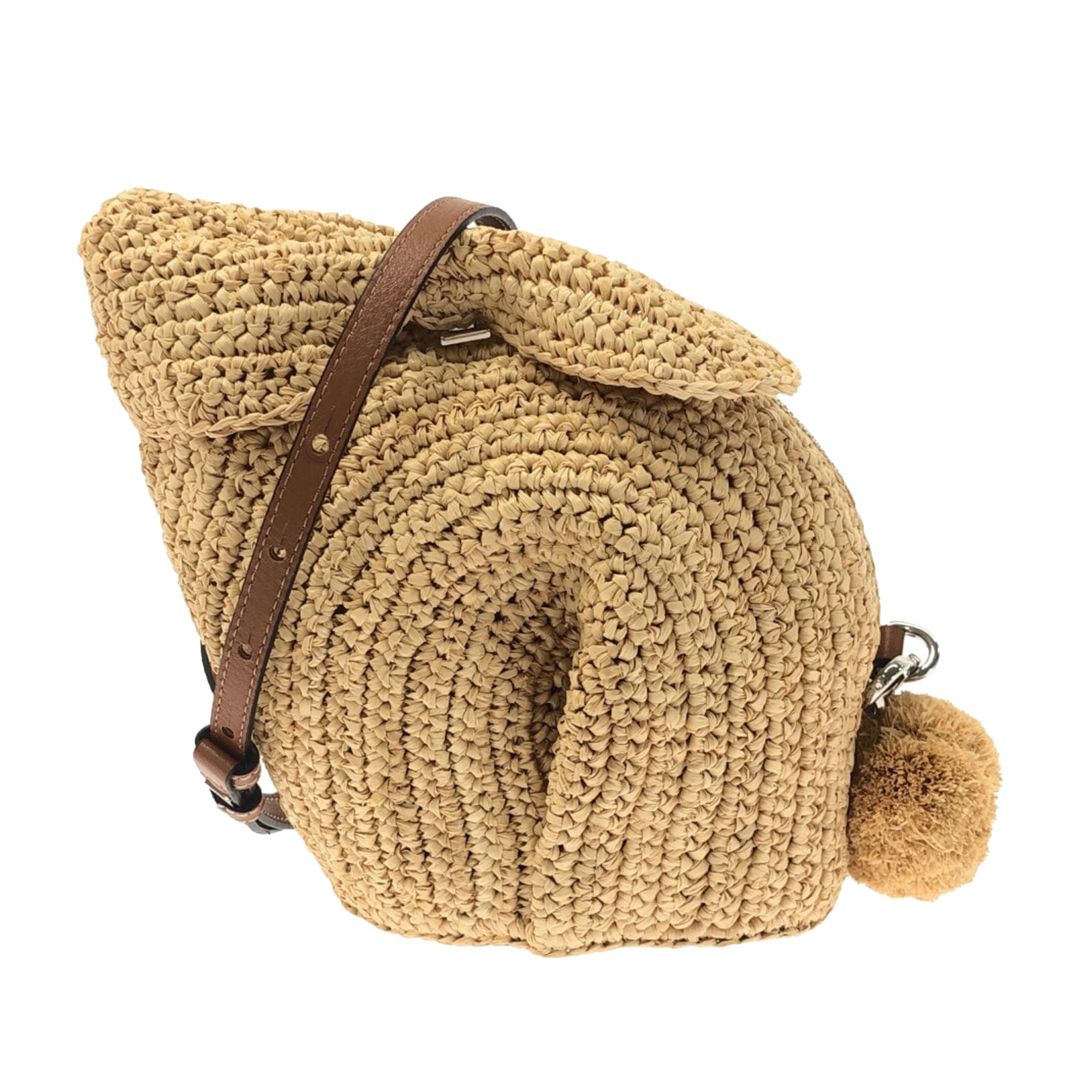 Loewe + Bunny Mini Raffia Shoulder Bag