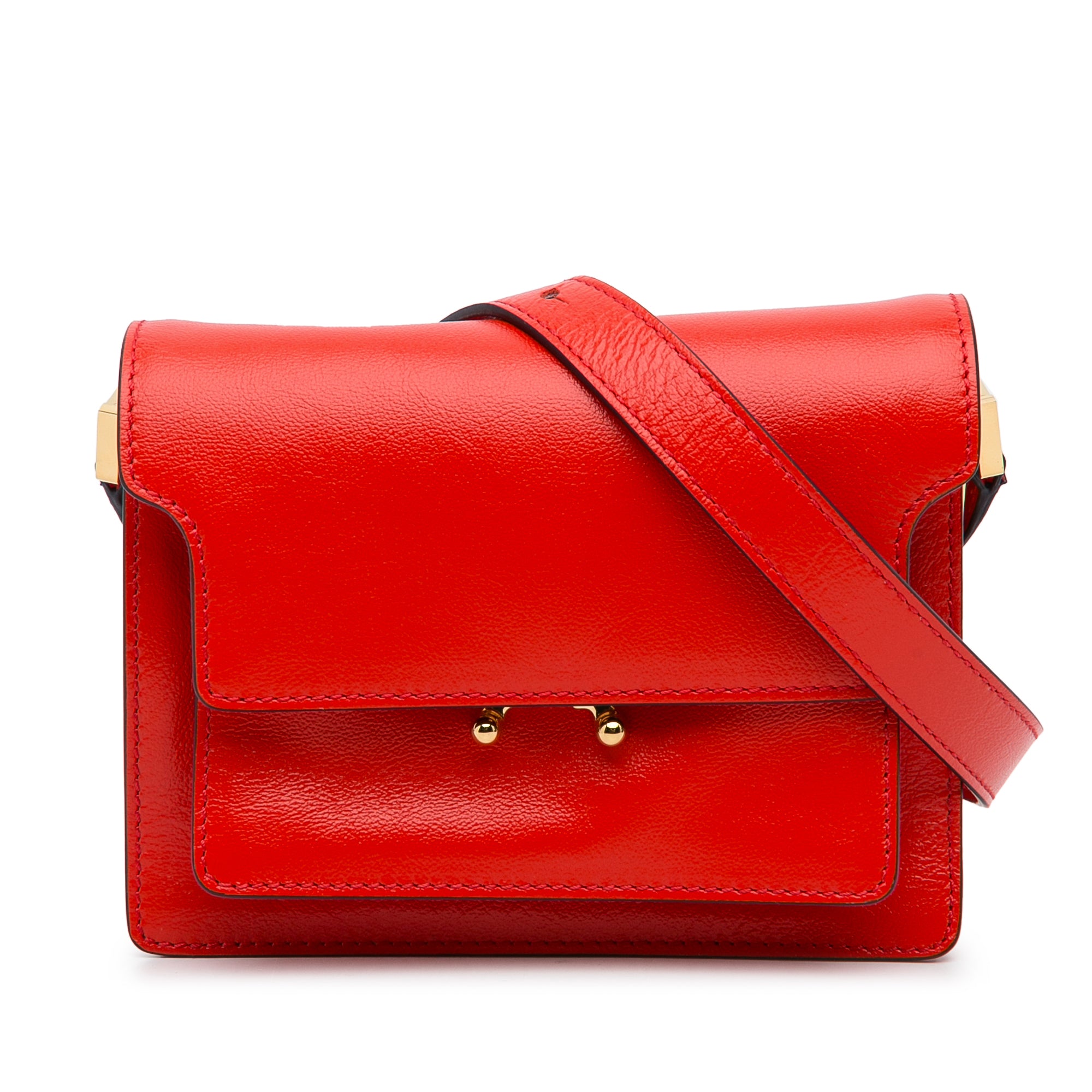 Red Marni Trunk Leather Crossbody Bag – Designer Revival