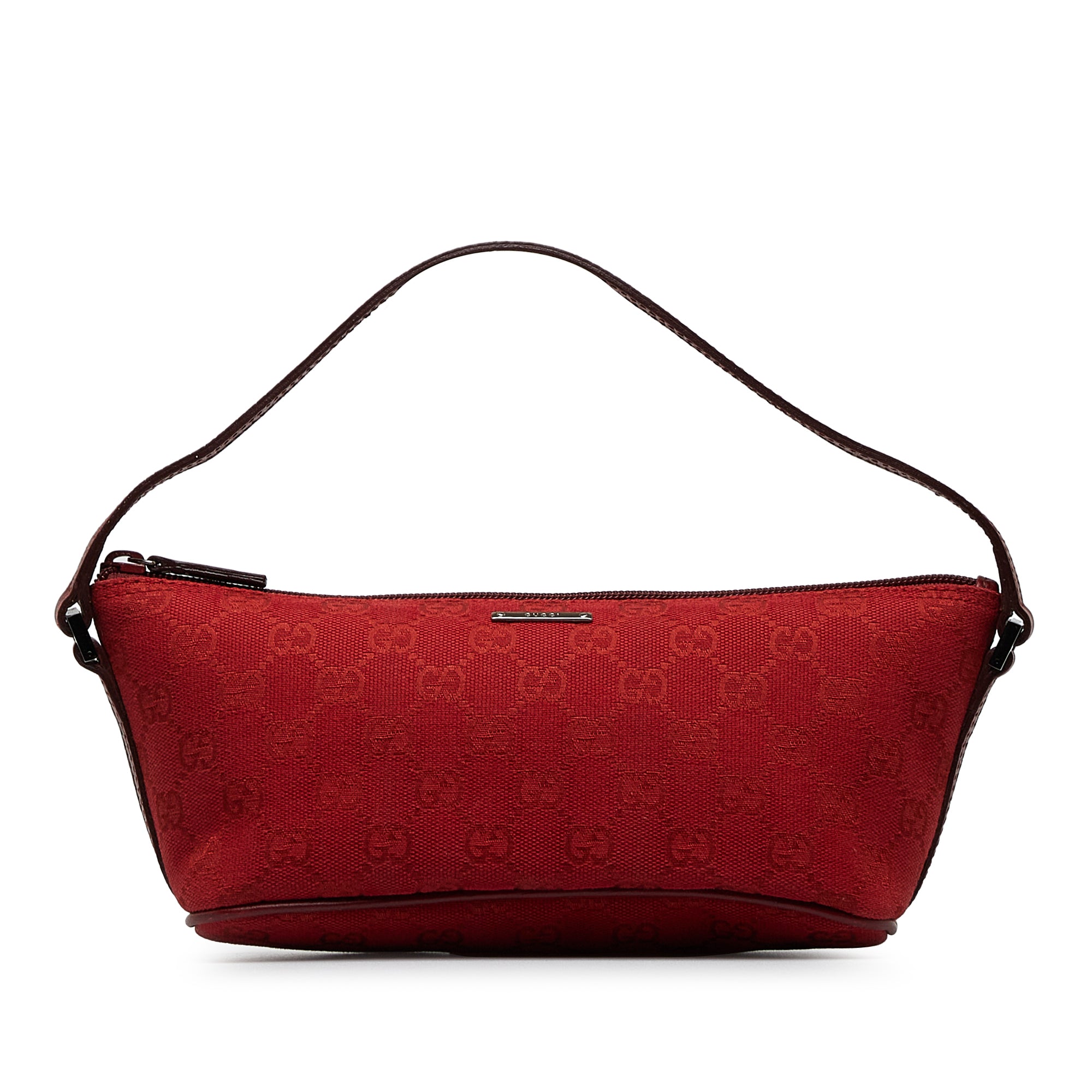 Red Gucci GG Canvas Boat Baguette – Designer Revival