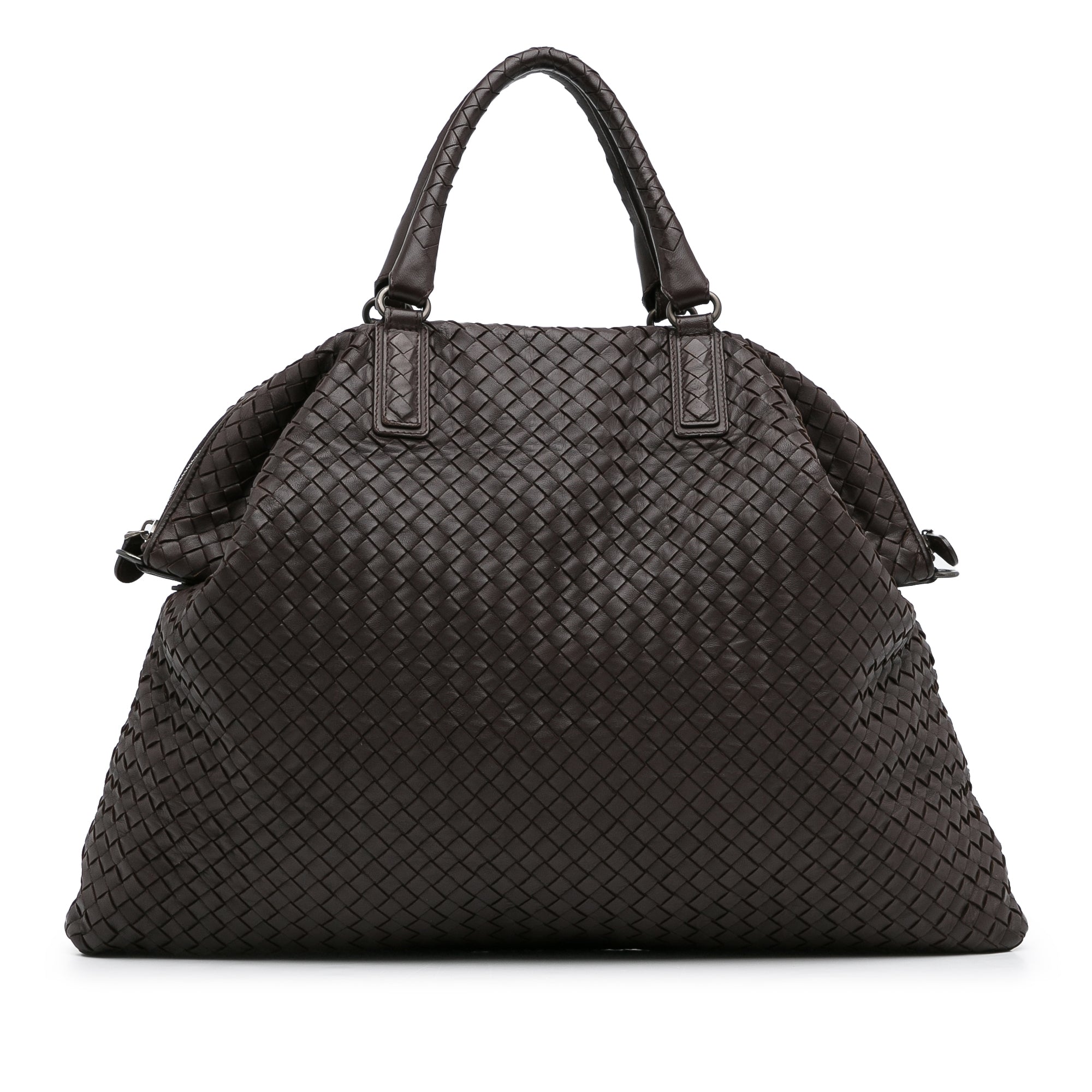 Bottega Veneta - Authenticated Point Handbag - Leather Black Plain for Women, Never Worn