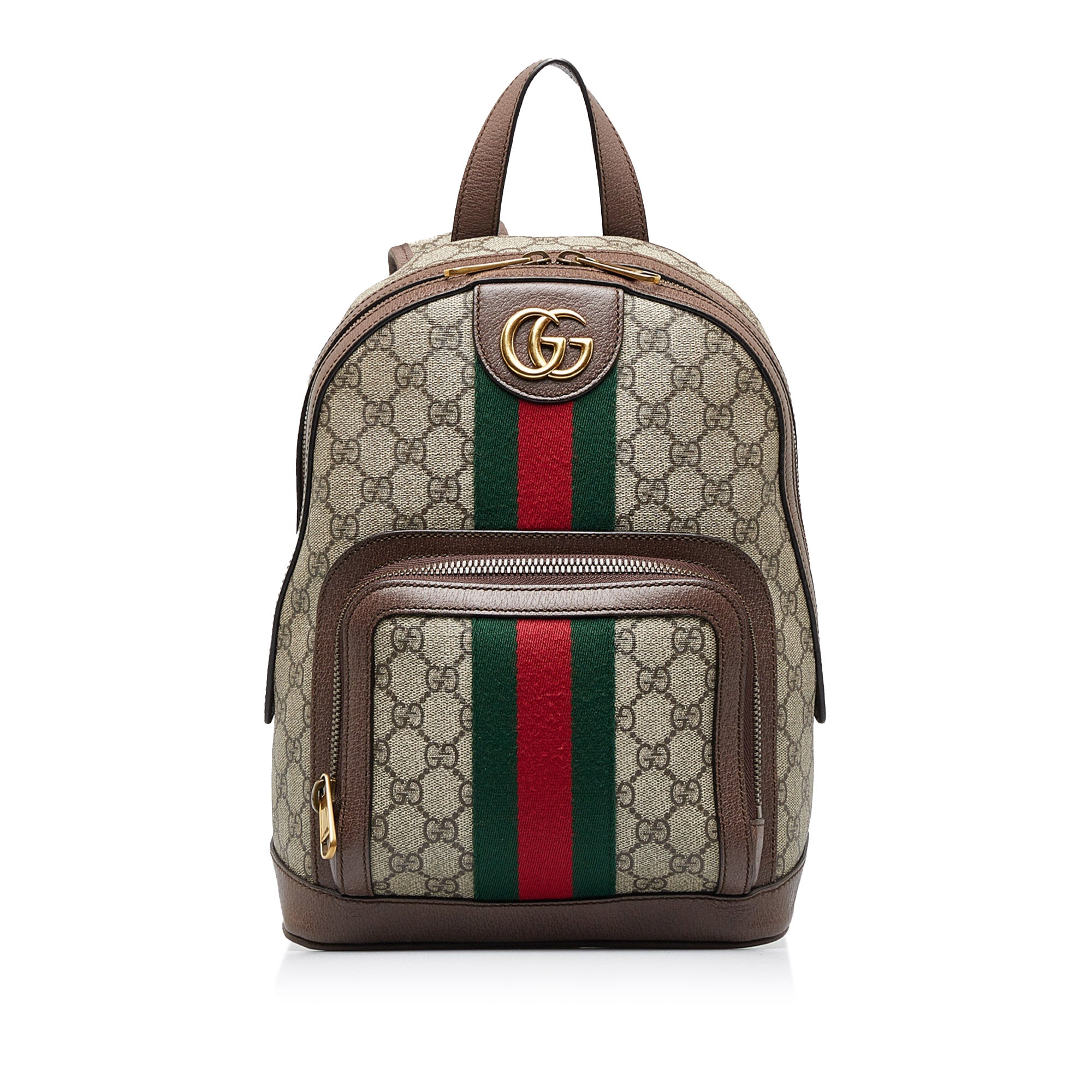 GUCCI GG Supreme Monogram Web Small Ophidia Day Backpack Brown