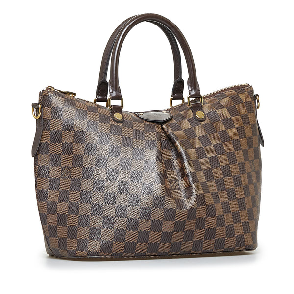 Brown Louis Vuitton Damier Ebene Siena MM Satchel