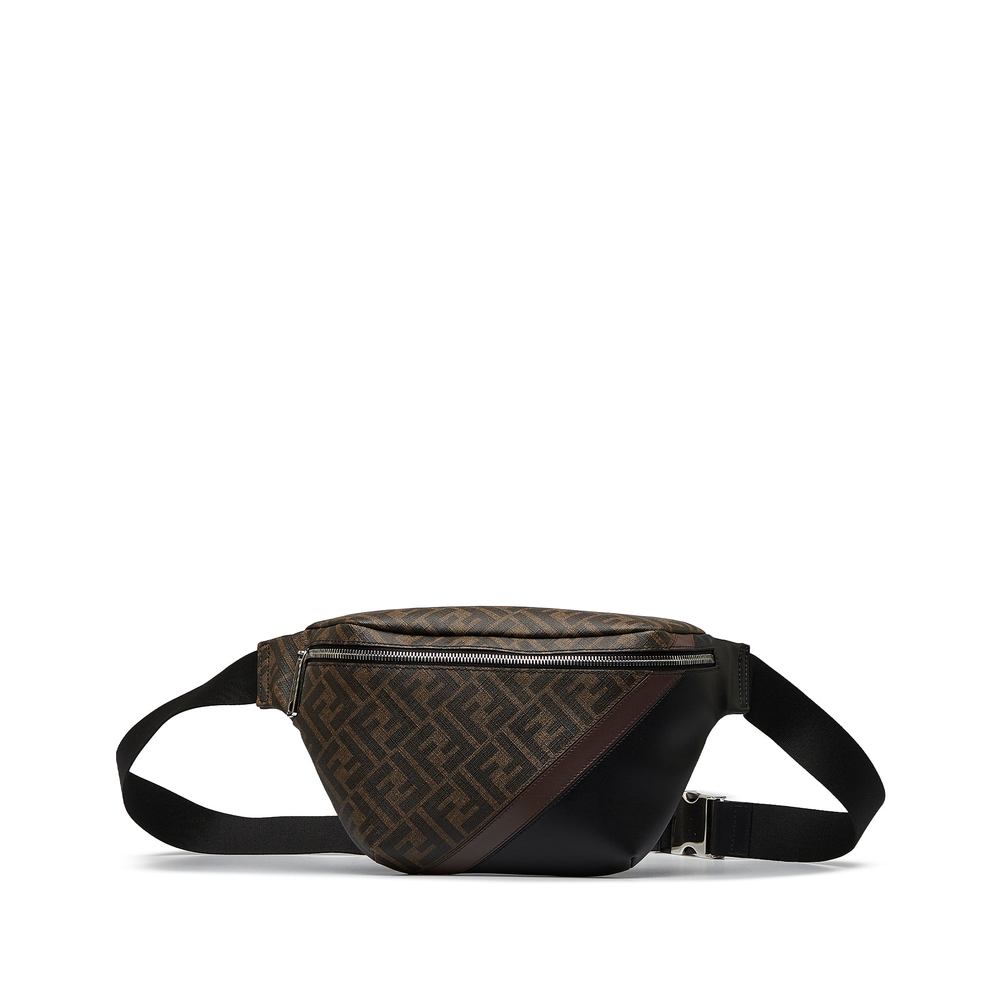 Fendi Zip Belt Bag Zucca Coated Canvas and Leather Brown