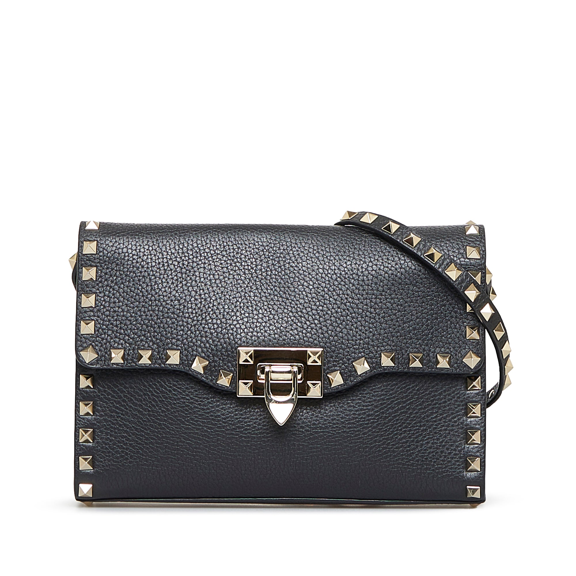 Valentino Black Vltn Crossbody Wallet on Chain Bag